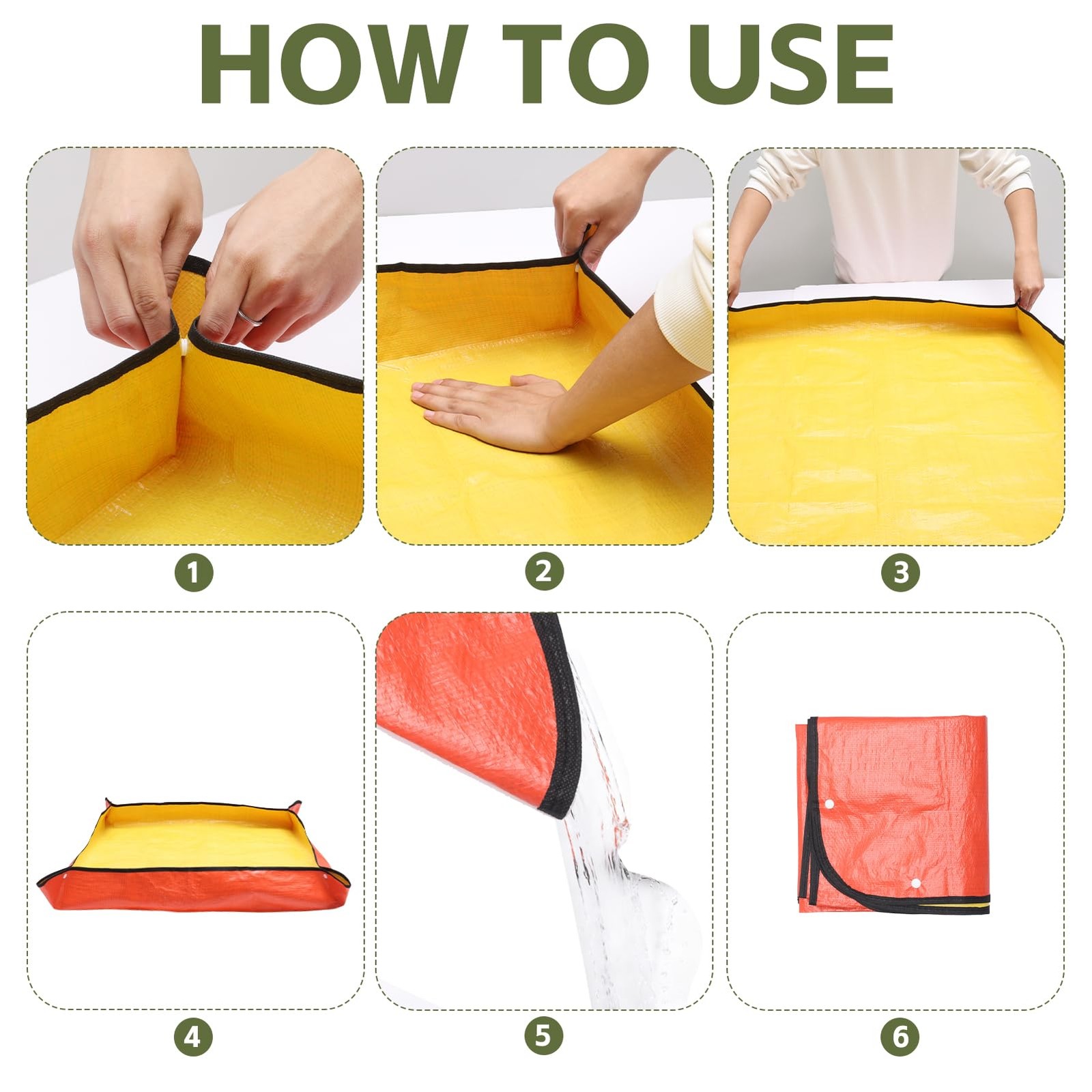 2 Pack Portable Camping Shower Mat Foldable Waterproof Non Slip 39.3 In