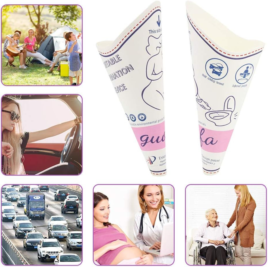 Disposable Female Urination Device, Portable Waterproof Paper Pee Funnel for …