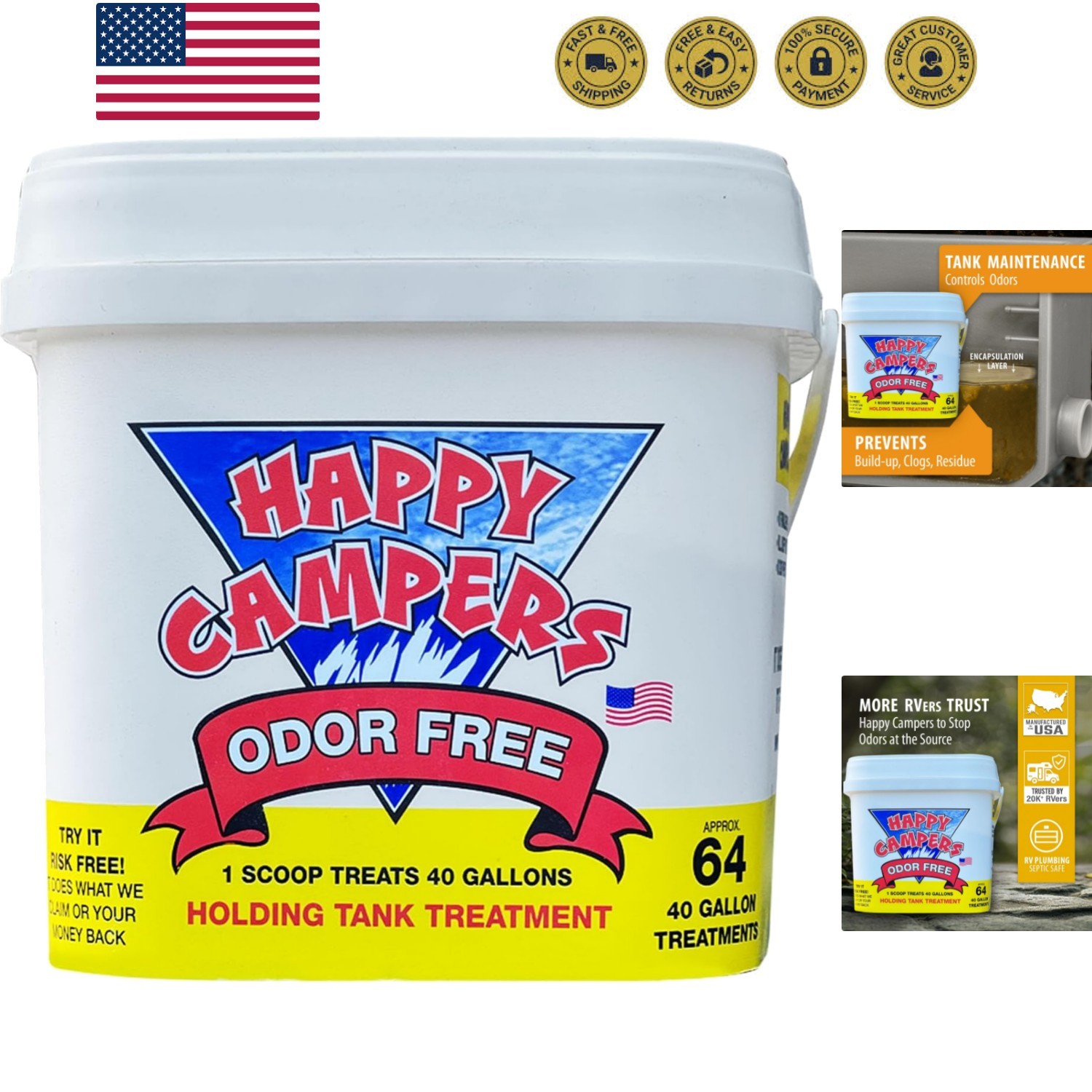 RV Toilet Treatment – Powerful Odor Control, Long-Lasting RV Tank Treatment -…