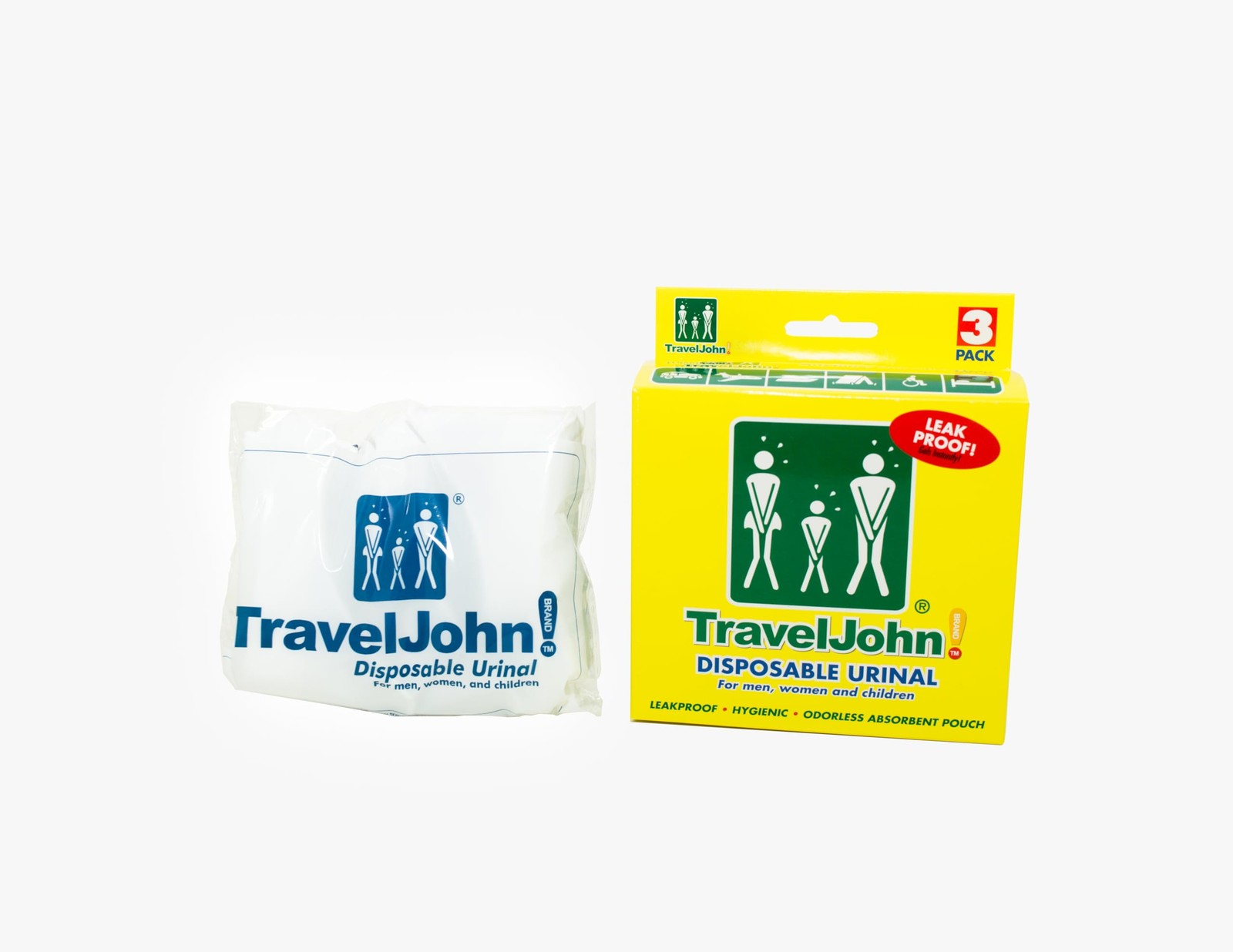 TravelJohn Disposable Urinal Bags – For Men, Women & Children – Reusable, Por…