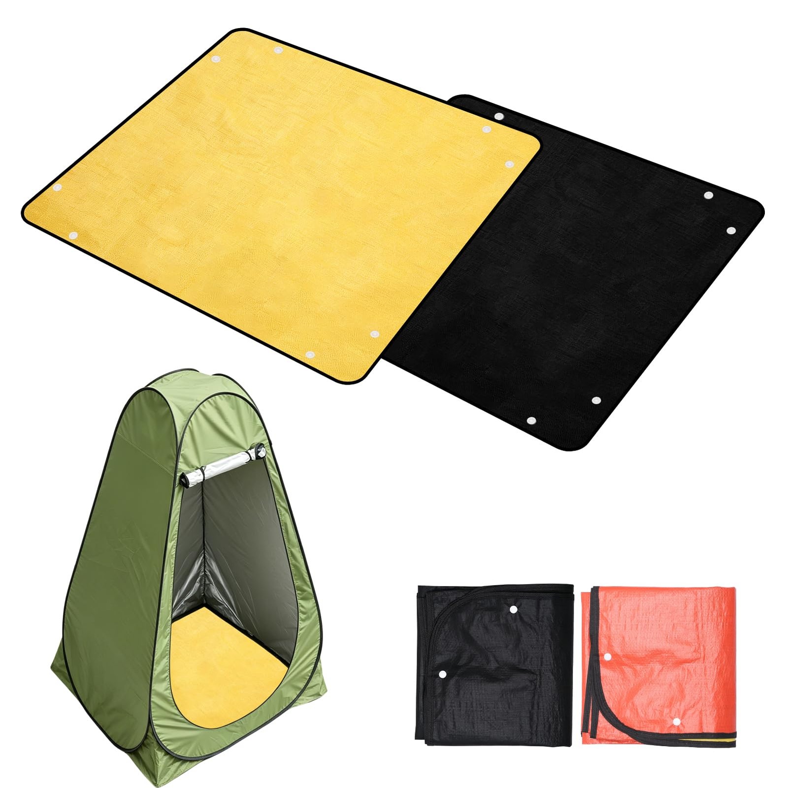 2 Pack Portable Camping Shower Mat Foldable Waterproof Non Slip 39.3 In