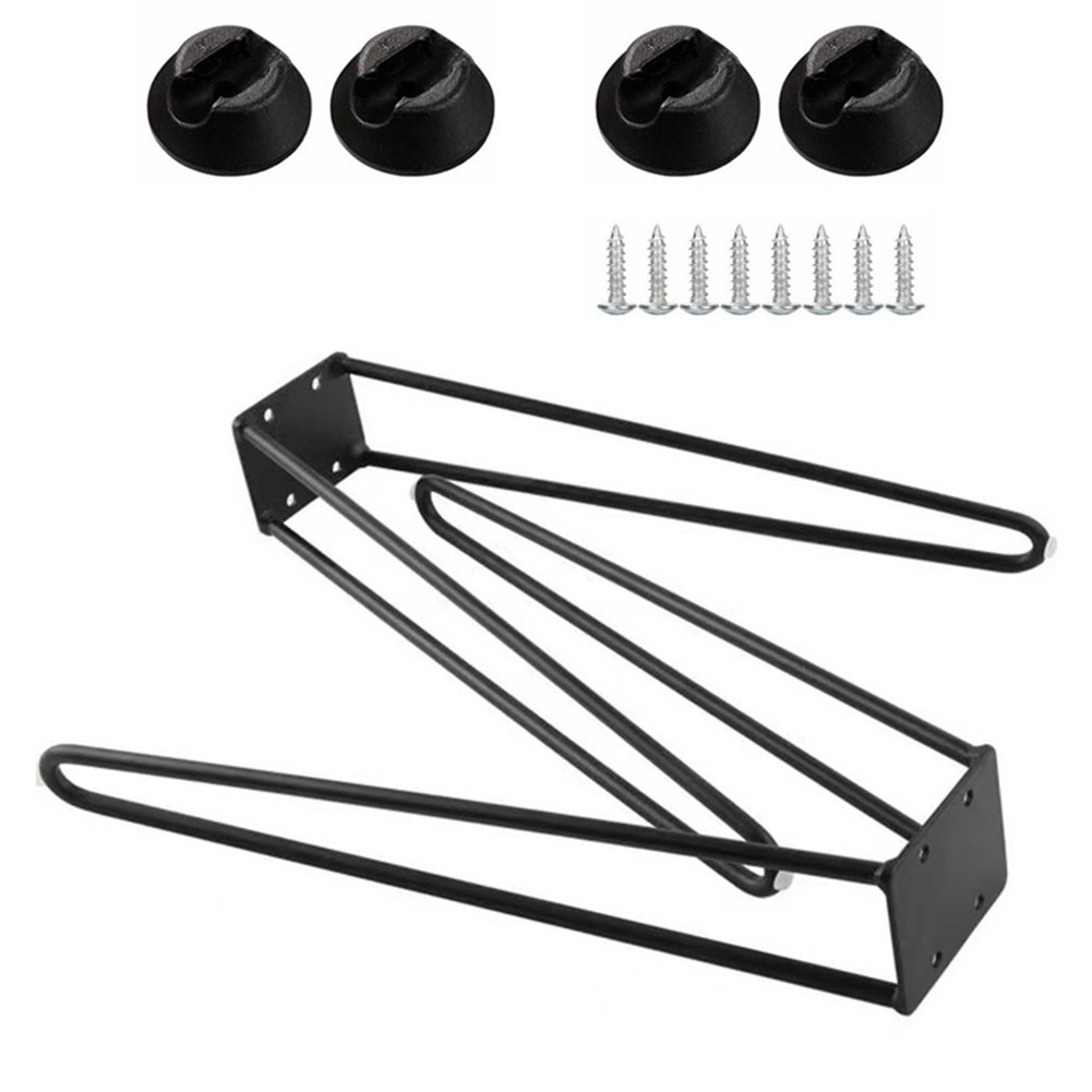 Duty Legs for DIY Projects Industrial Style 1 Pair with Rubber Feet