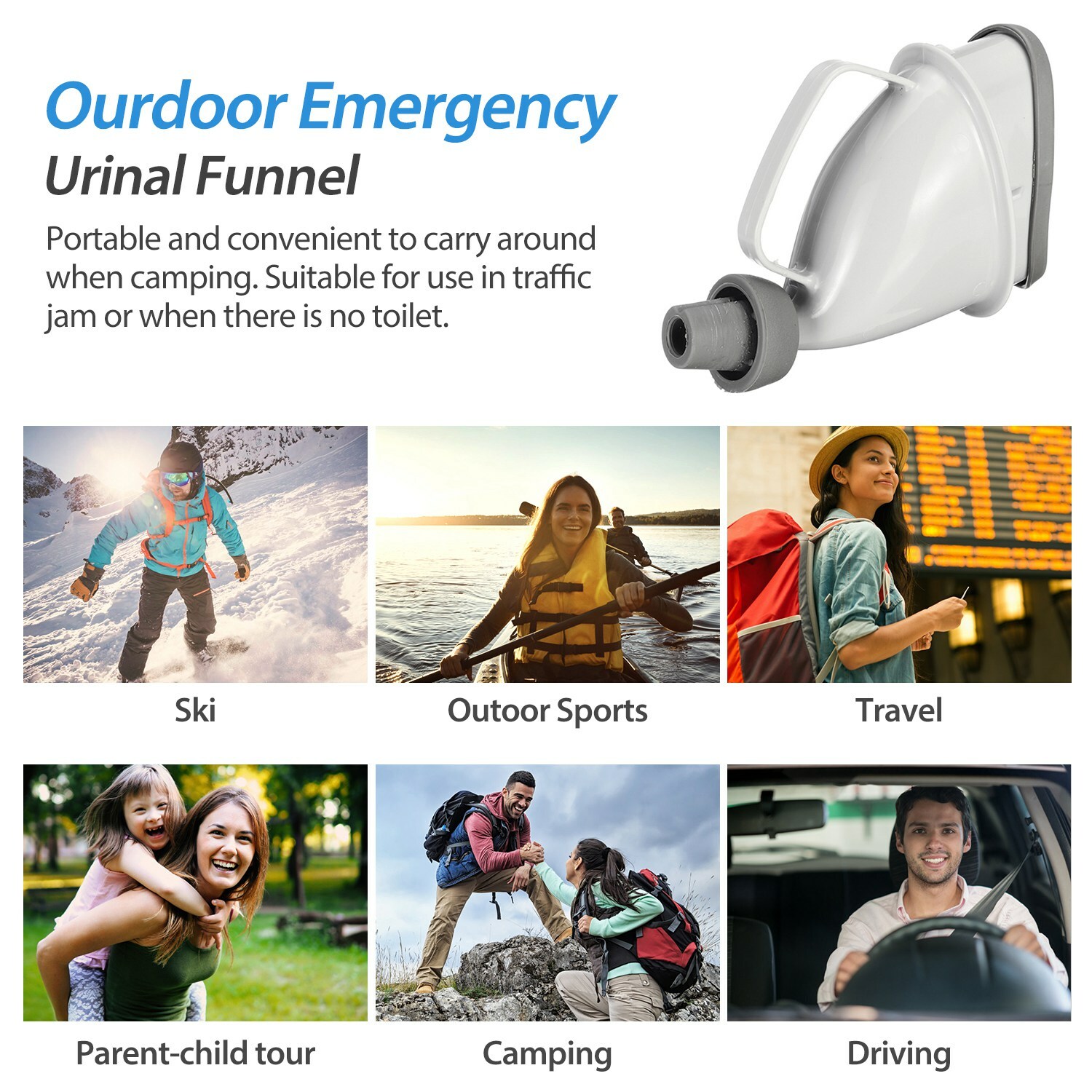 Camping Portable Female Urinal Device Reusable Cup Urination Funnel For Women