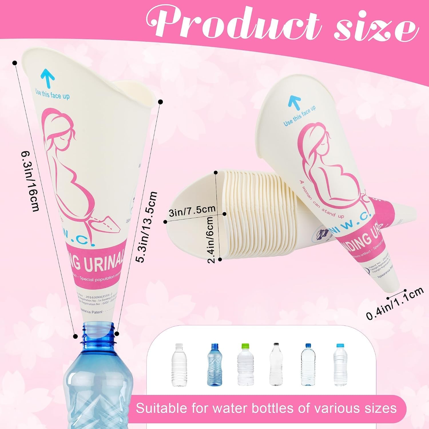 20-Pack Portable Disposable Urinal Cups for Women – Outdoor Pee Convenience