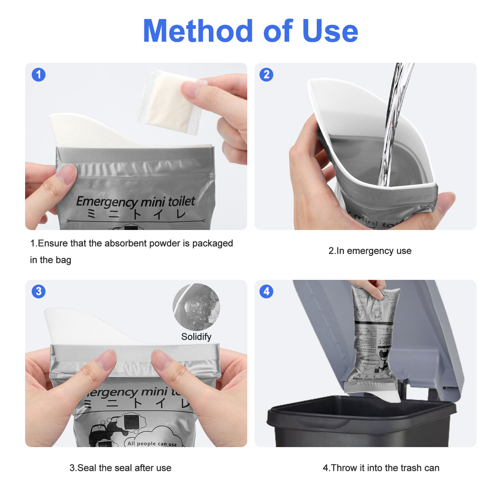 20pcs Disposable Urinal Bag 700ml Emergency Vomit Bag for Camping Travel