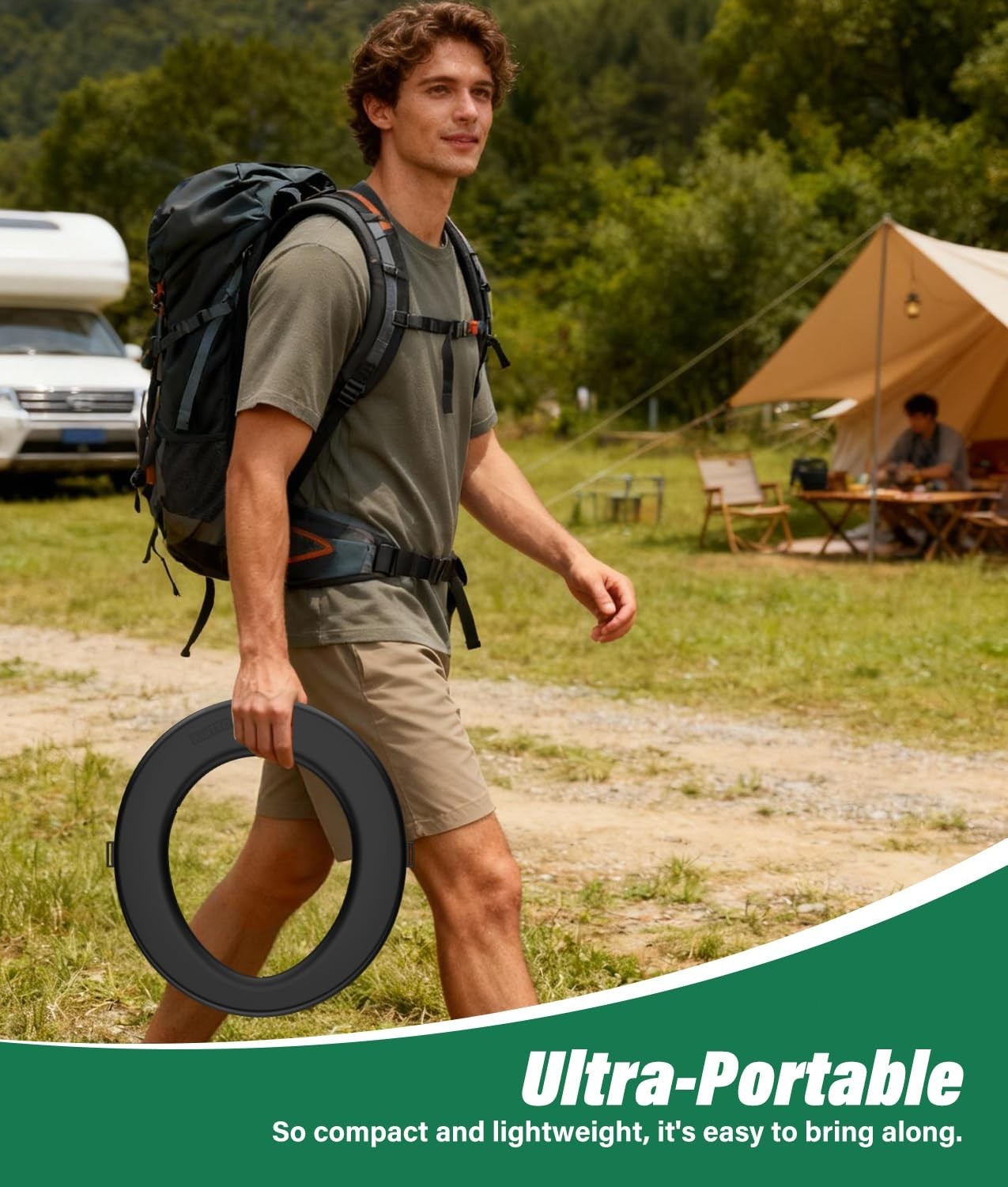 Portable Bucket Toilet Seat for 5 Gal Buckets with TP Holder and Phone Shelf