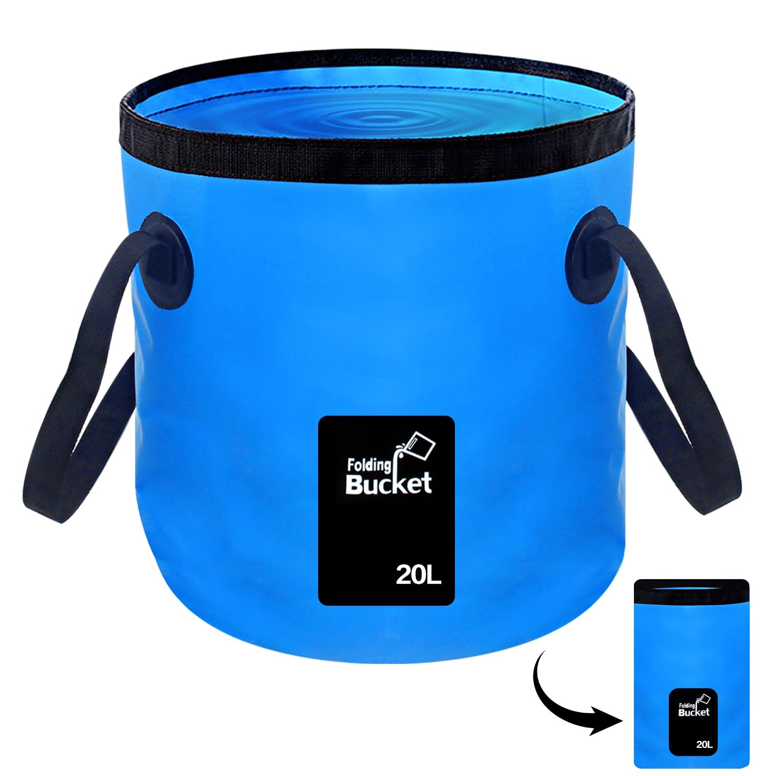 5 Gallon 20L Collapsible Water Storage Container Portable Wash Basin Bucket
