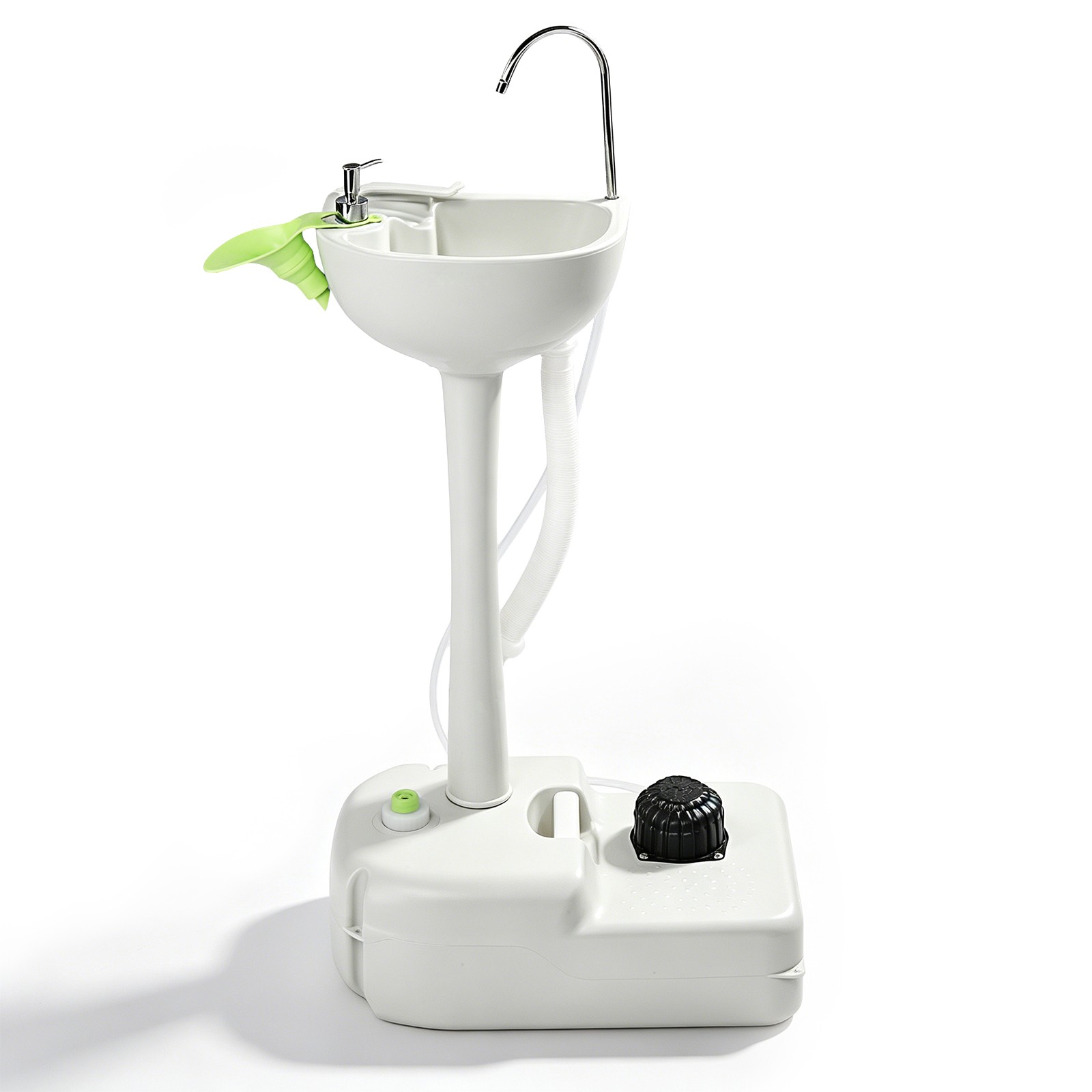 Portable 19L Water Wash Basin Stand Rolling Wheels Camping Hygiene Sanitation