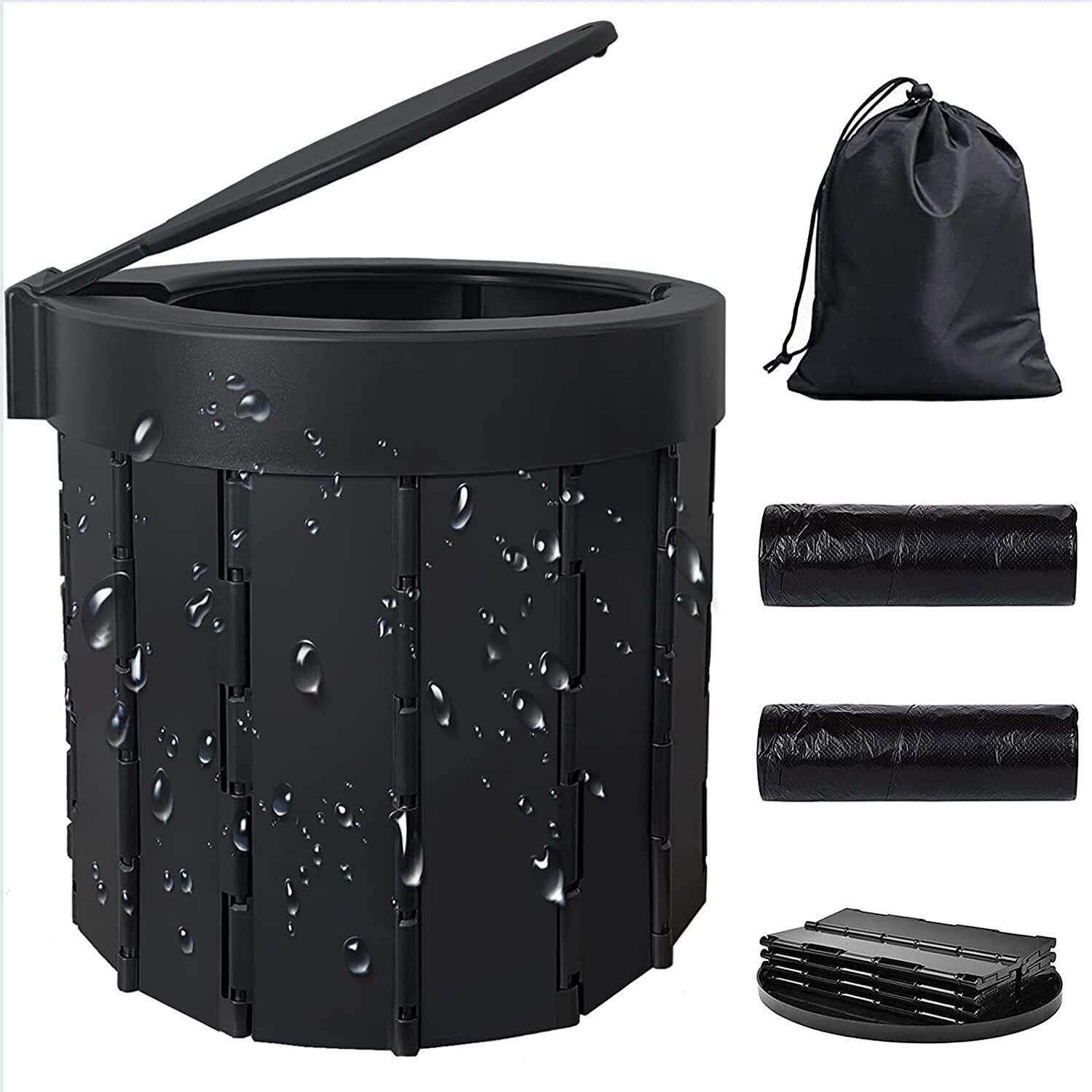 Camping Portable Toilet Detachable Foldable Indoor Outdoor Potty Commode Hygiene