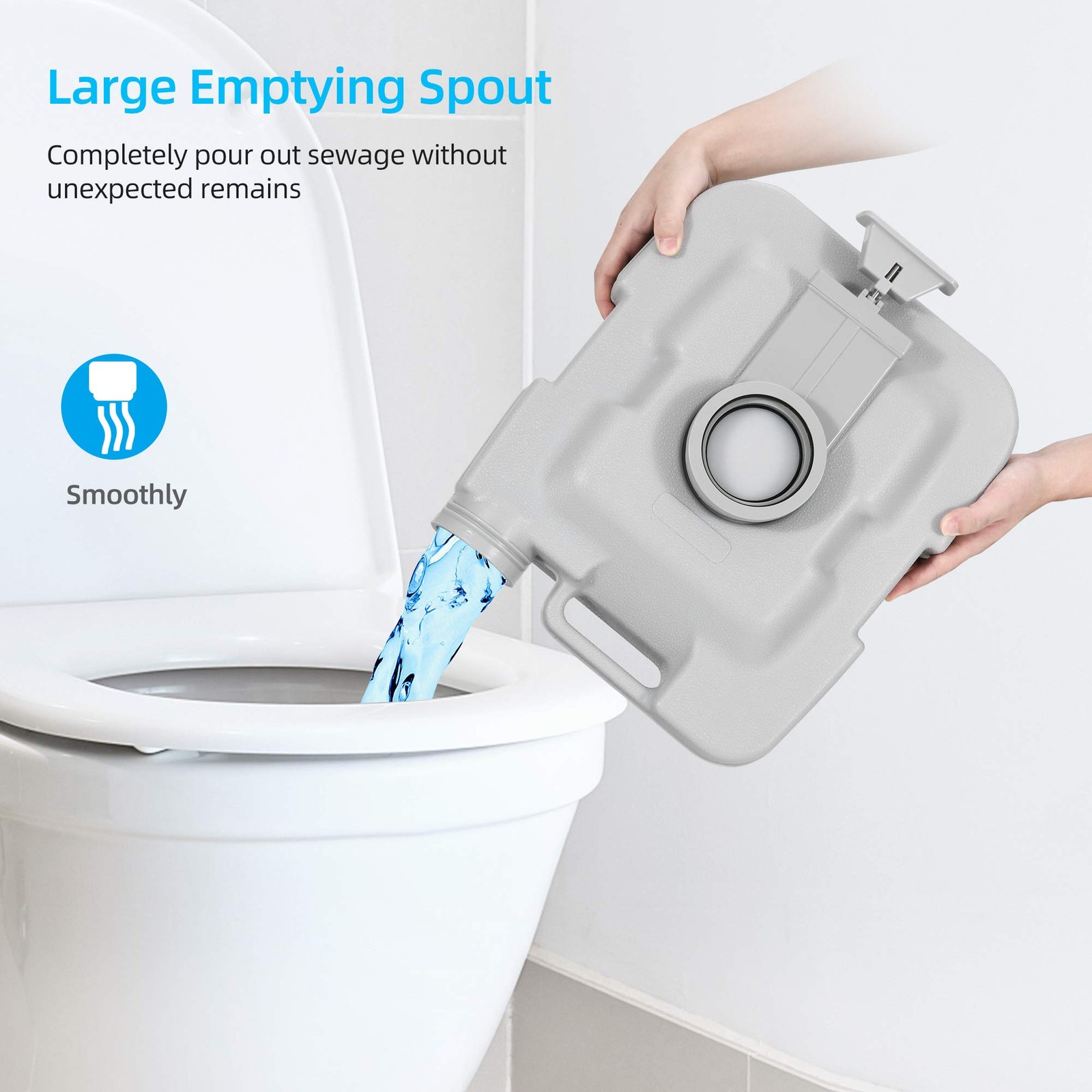 Yitahome Portable Toilet Travel Rv Potty 5.3 Gallon Detachable Waste Tank For