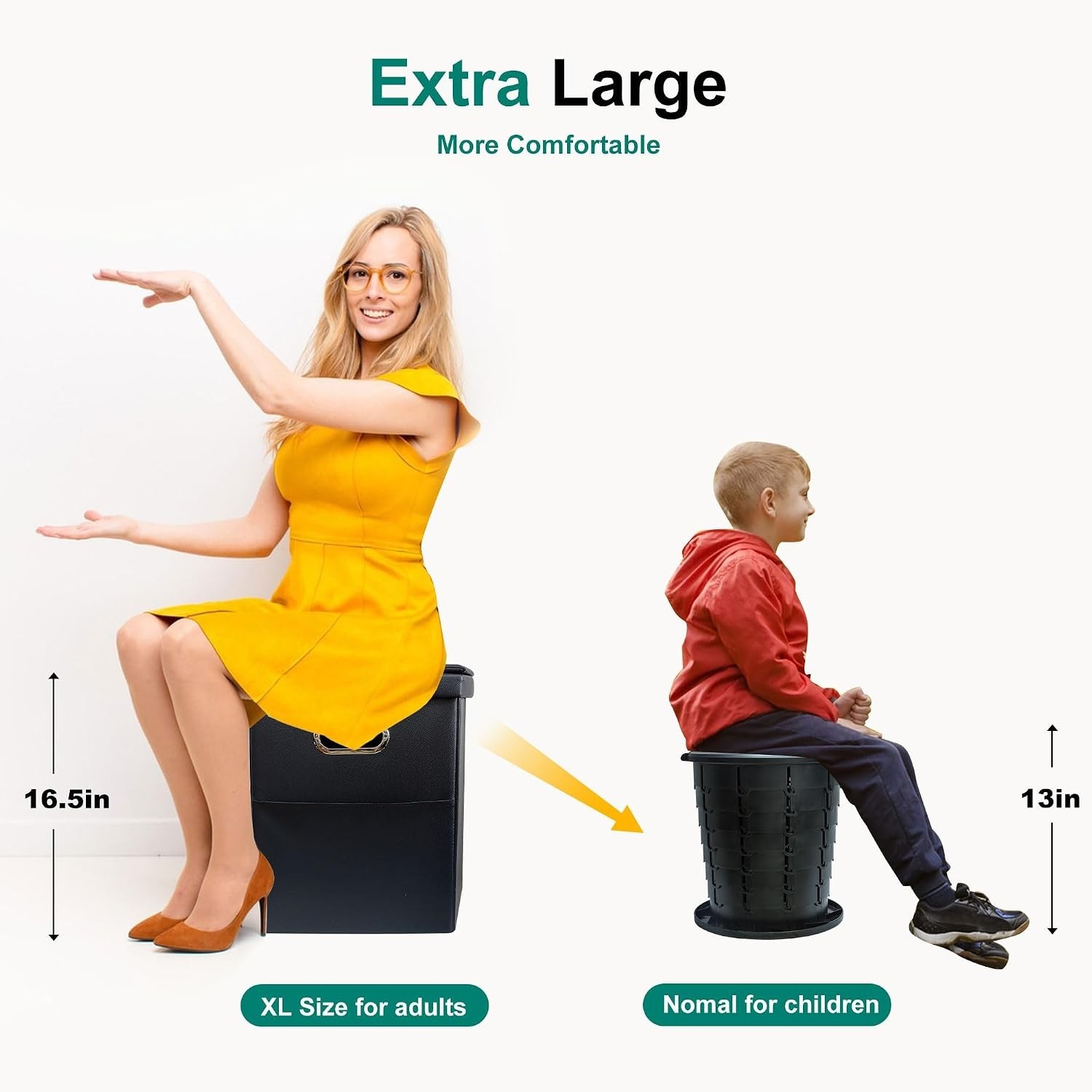 Upgrade XL Portable Toilet for Adults, Extra Large Portable Travel Floding To…