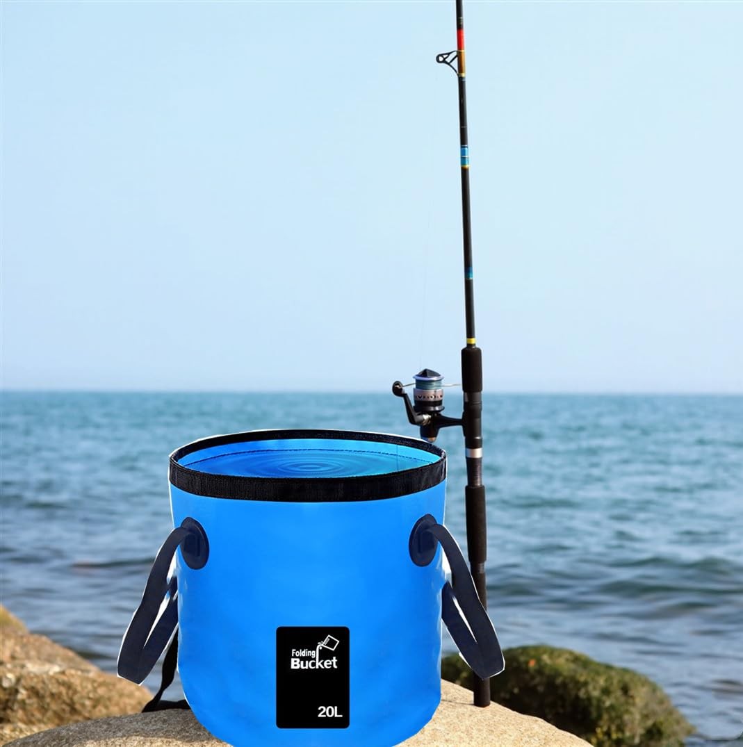(2Pack) Collapsible Buckets, Camping Water Storage Container 5 Gallon(20L) Po…