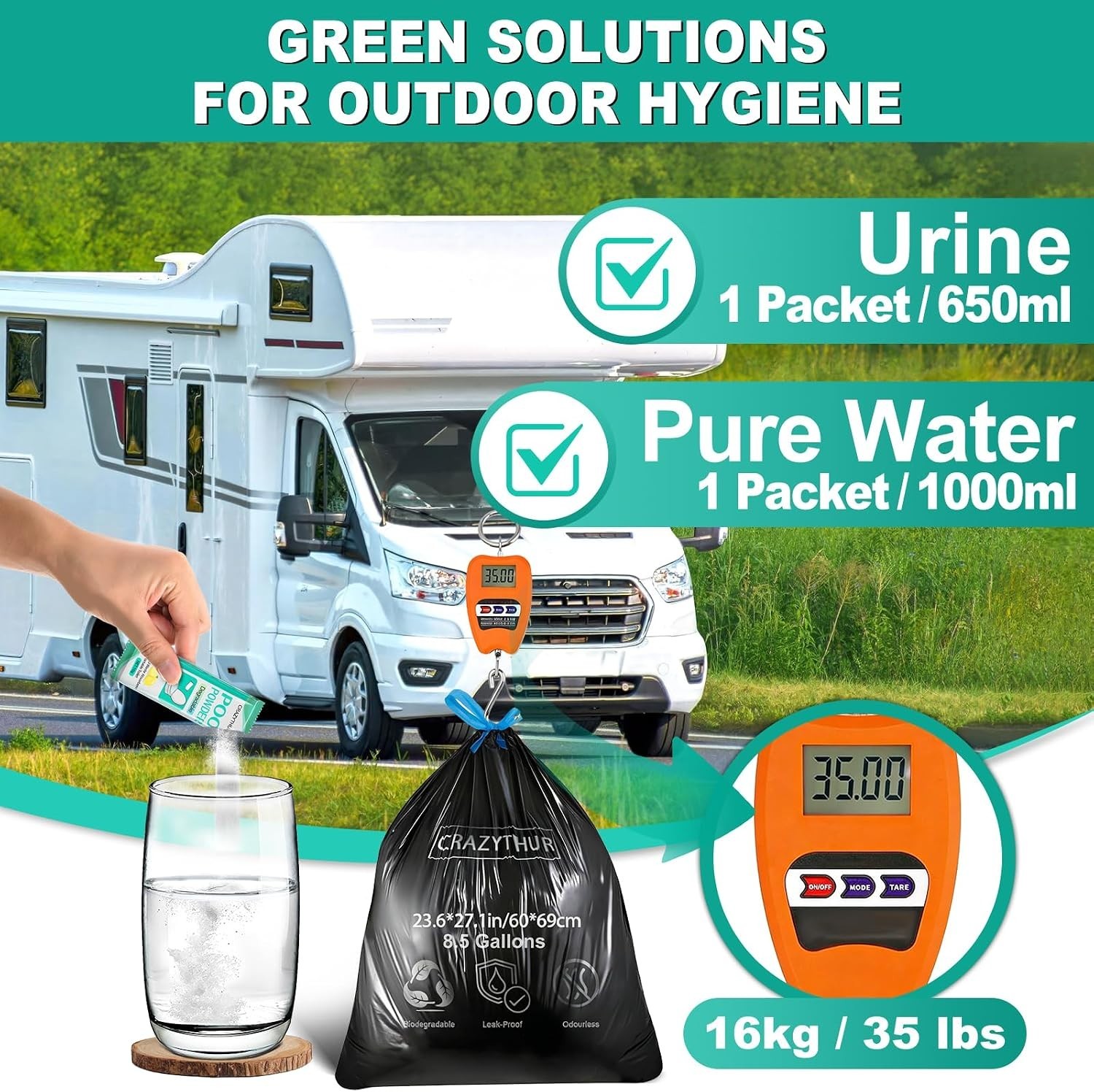 Multi-Purpose Biodegradable Toilet Gel – Perfect for Camping & RV Adventures