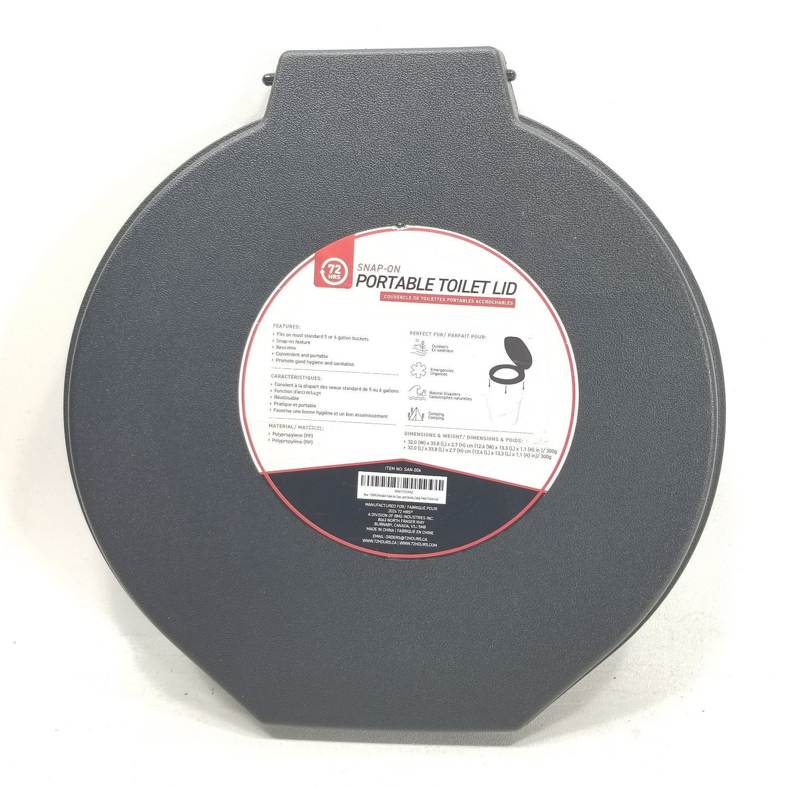 Portable Toilet Seat for 5 Gal Buckets, Camping Toilet Seat with Lid for Outdoor