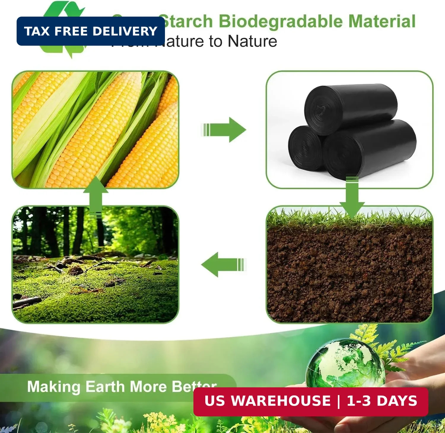 100 Portable Toilet Bags, Thick Biodegradable Camping Toilet Bags for Portable
