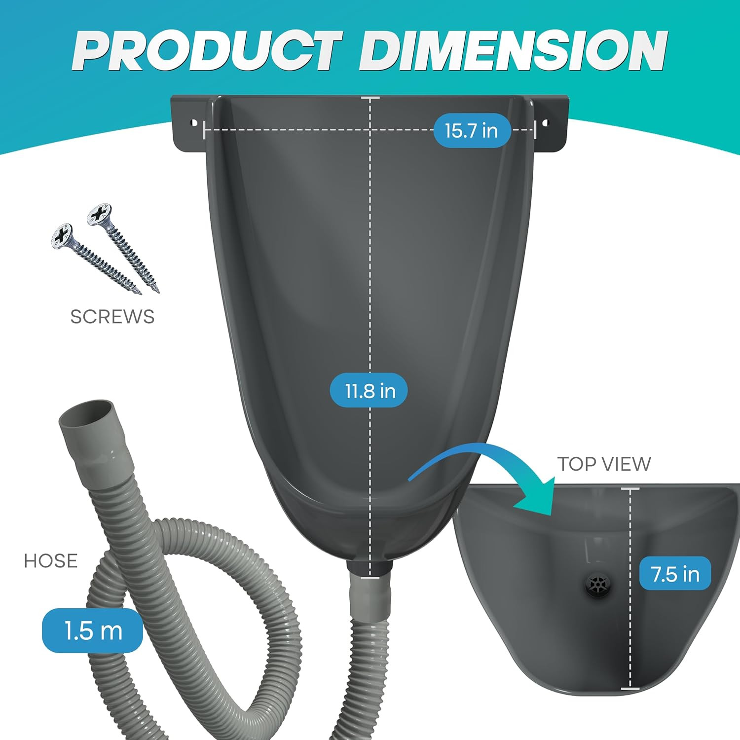Waterless Urinal with Hose – UV Resistant outside Urinal, Outdoor Plastic Urinal