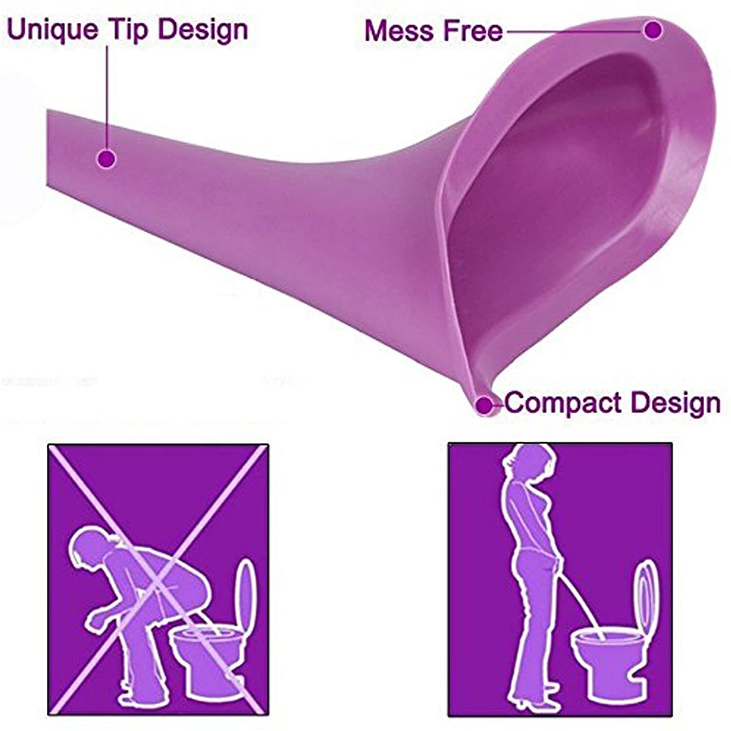 5pcs Portable Female Woman Ladies She Urinal Urine Wee Funnel Camping Travel Loo