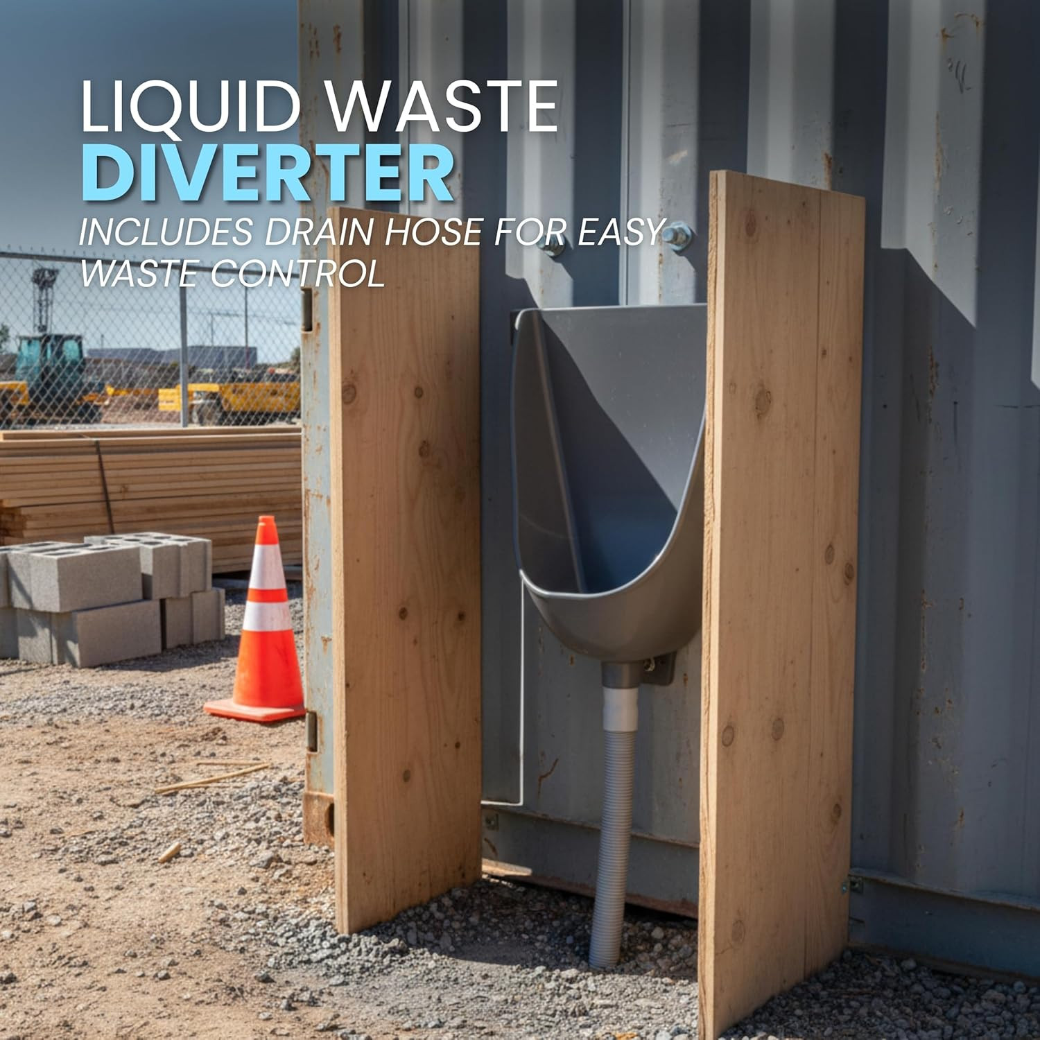 Waterless Urinal with Hose – UV Resistant outside Urinal, Outdoor Plastic Urinal