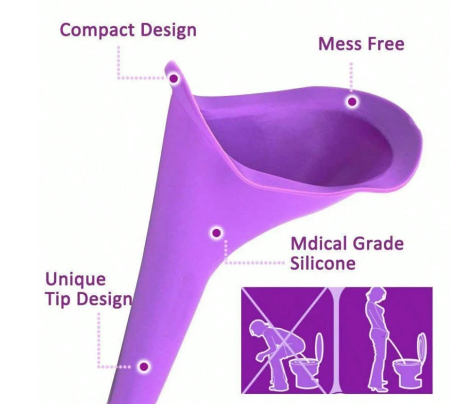 2Pcs Portable Female Ladies Urinal Funnel Camping Travel Toilet Stand Pee Device