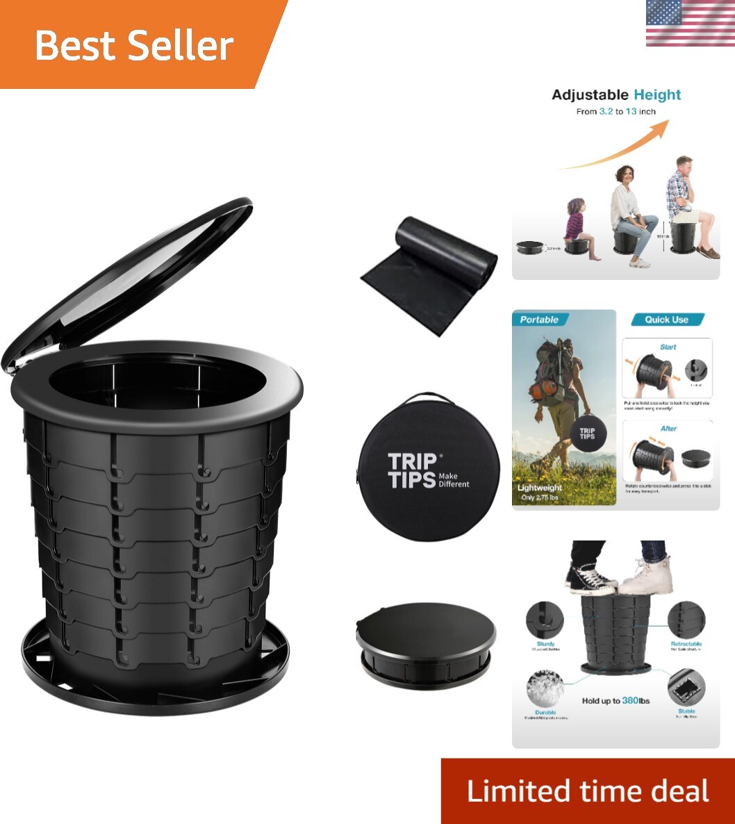 Sturdy Retractable Toilet for Camping & Travel – Compact with Waterproof Bag