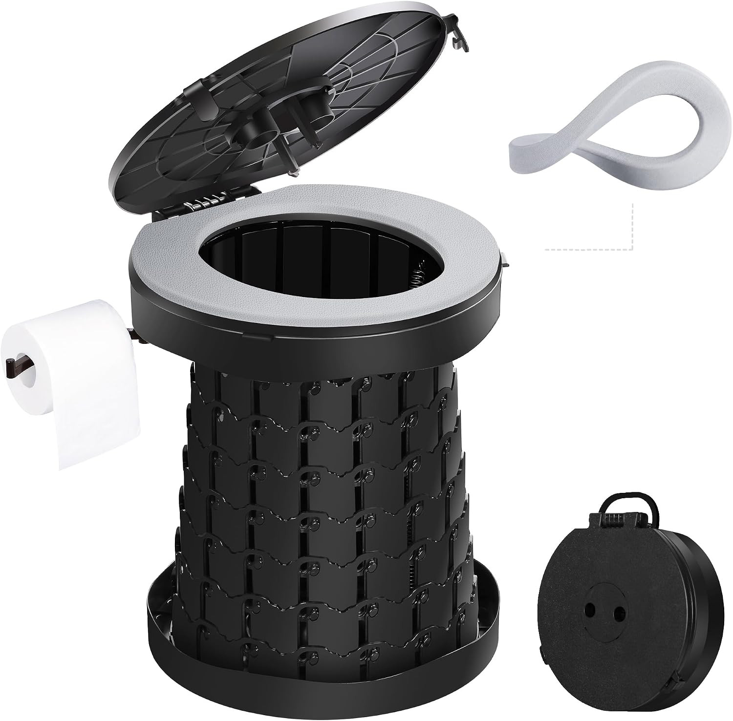 TRIPTIPS Upgrade Retractable Portable Toilet Travel Toilet Adjustable Height Cam
