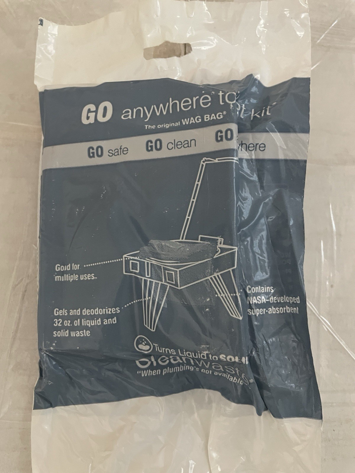 Cleanwaste Go Anywhere Toilet Kit One Hundred (100) Count. Camping 