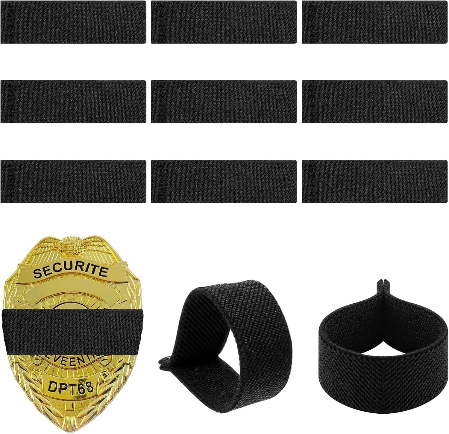 Police Mourning Bands for Badges – 10 PCS Black Badge Band Stripe Honor Guard El