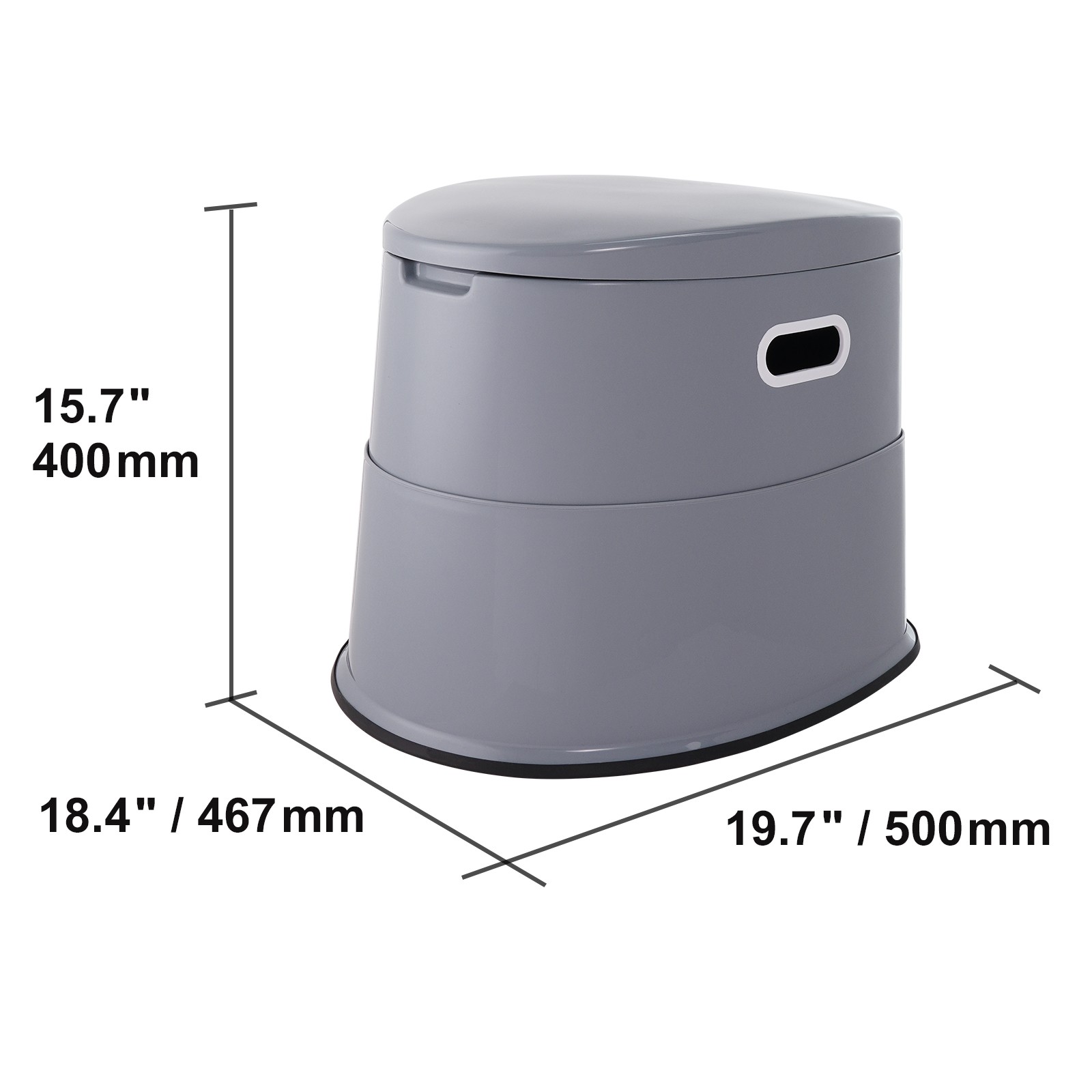 VEVOR Portable Camping Toilet Inner Bucket with Lid Phone Shelf and Paper Holder