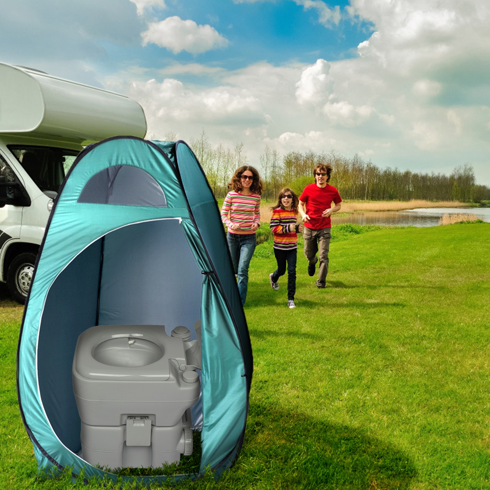 20L Outdoor Camping Toilet 5 Gallon Portable Potty Hygiene Equipment Garden