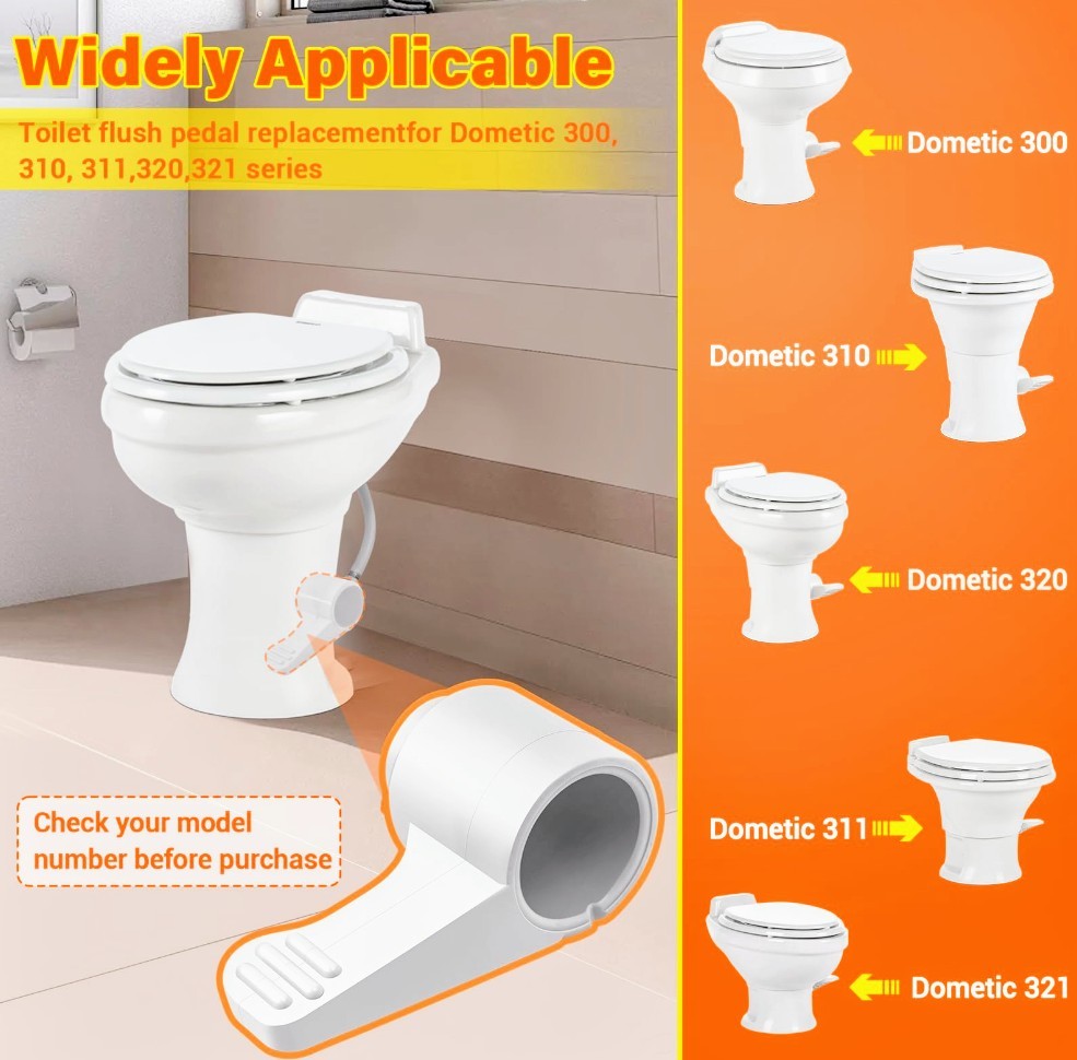 New Upgraded RV Toilet Foot Pedal Dometic 300/310/320/321 RV Toilet Flush Pedal