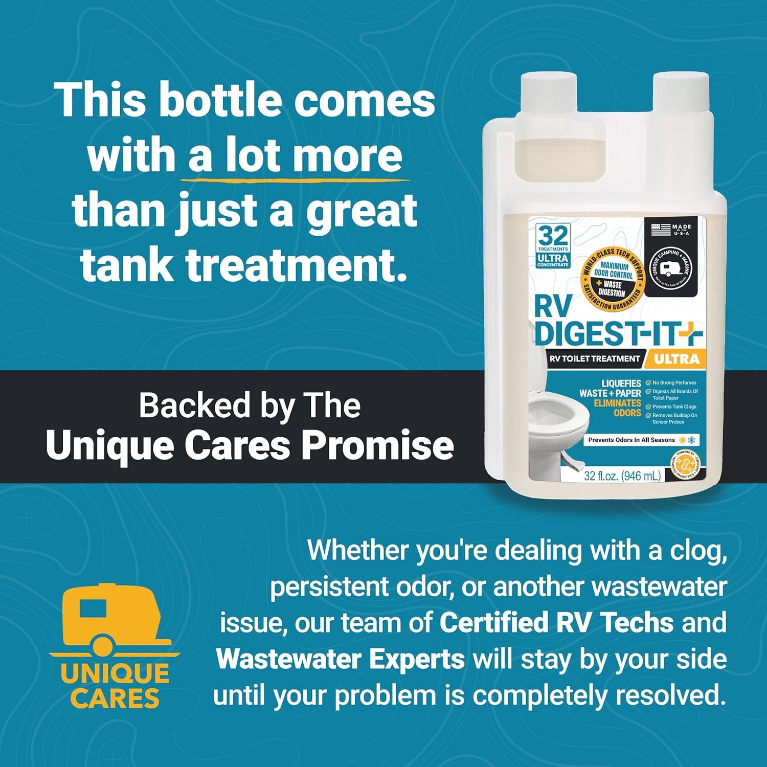 Unique RV Digest-It Ultra RV Toilet Treatment, 32 Uses, Super Concentrated – Eli