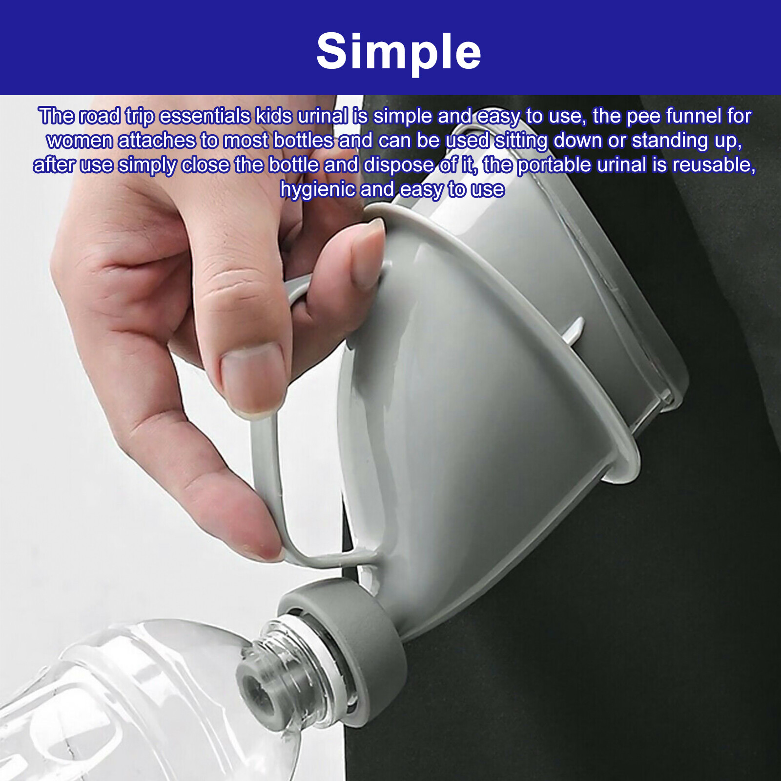 2x Portable Potty Pee Funnel Unisex Adult Emergency Urinal Device Outdoor Toilet