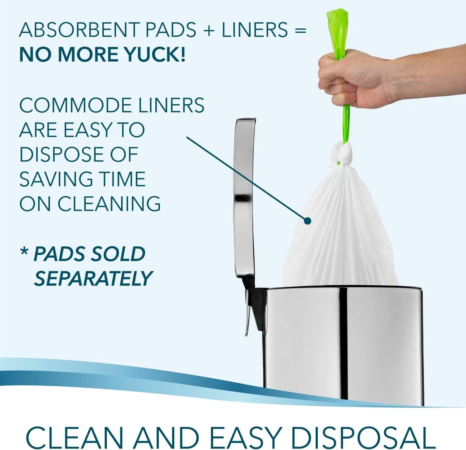 Easy-to-Use 48 Disposable Toilet Liners for Bedside Commode – Hygiene Guaranteed