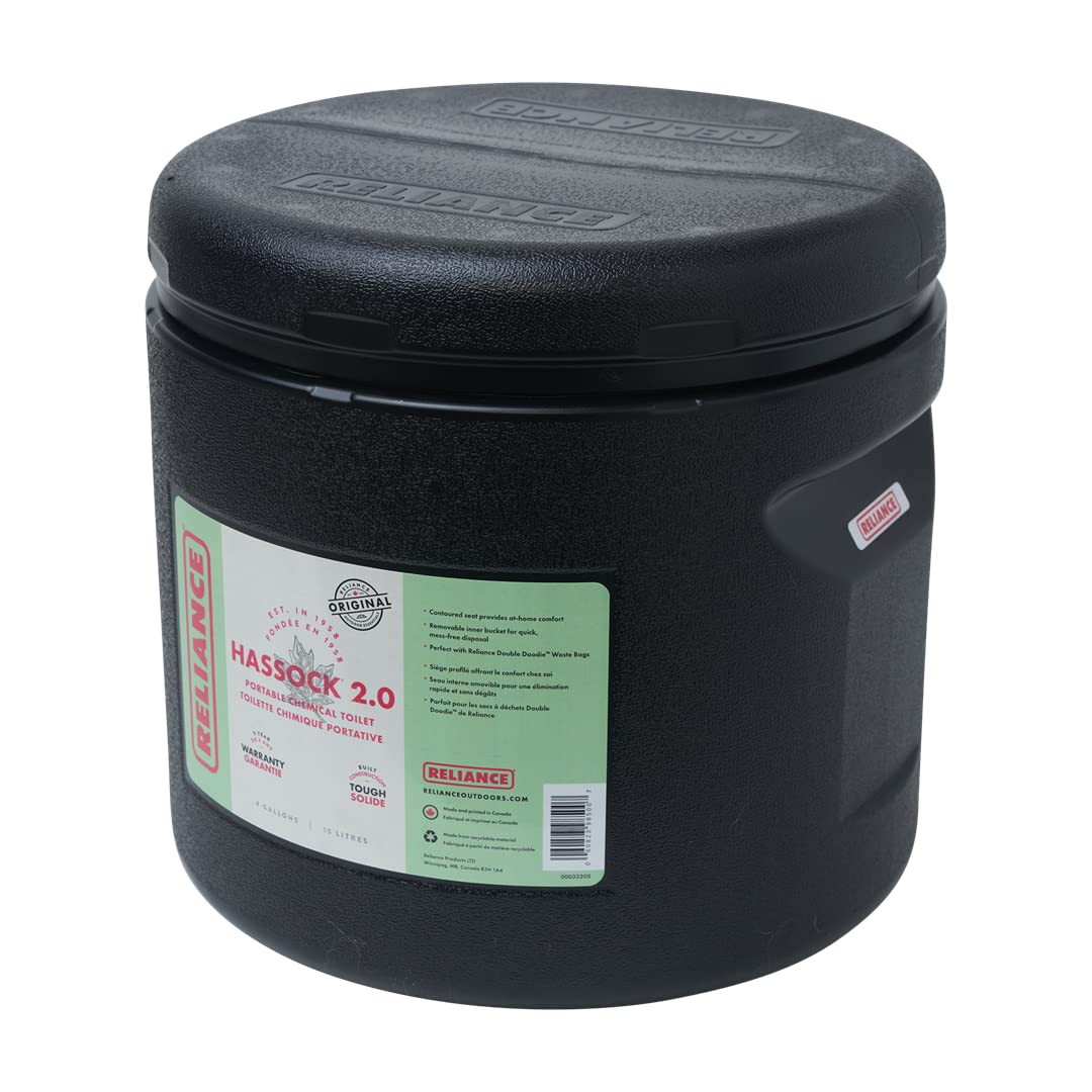 Hassock 2.0 Portable Toilet, Black, 4 Gallon