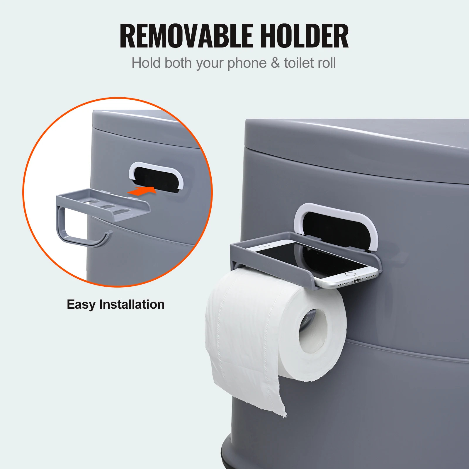 Portable Camping Toilet Porta Potty 1.3G Detachable Bucket Travel Toilet Outdoor