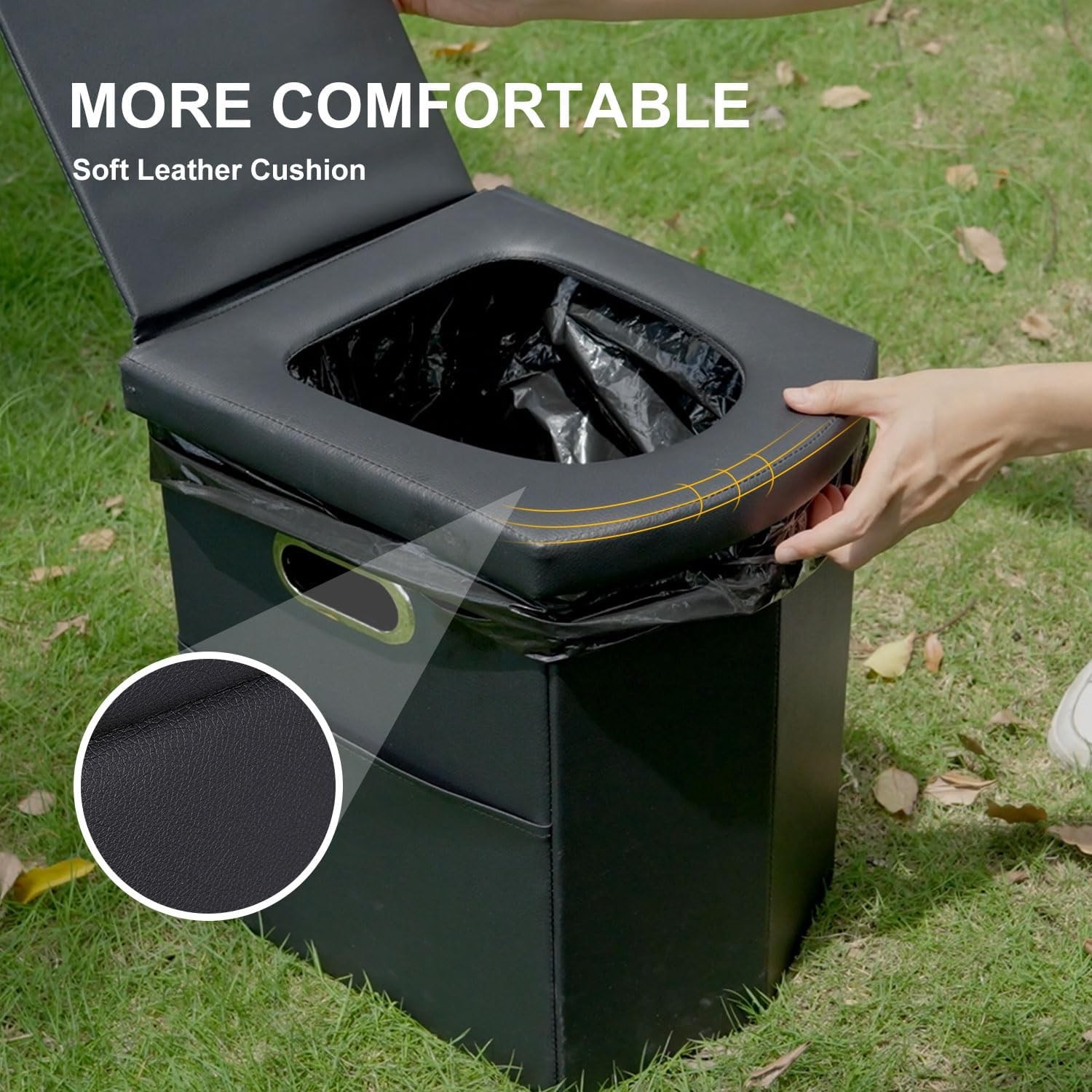 Ann Katy XL Foldable Portable Camping Toilet With Lid For Adults Kids Travel Car