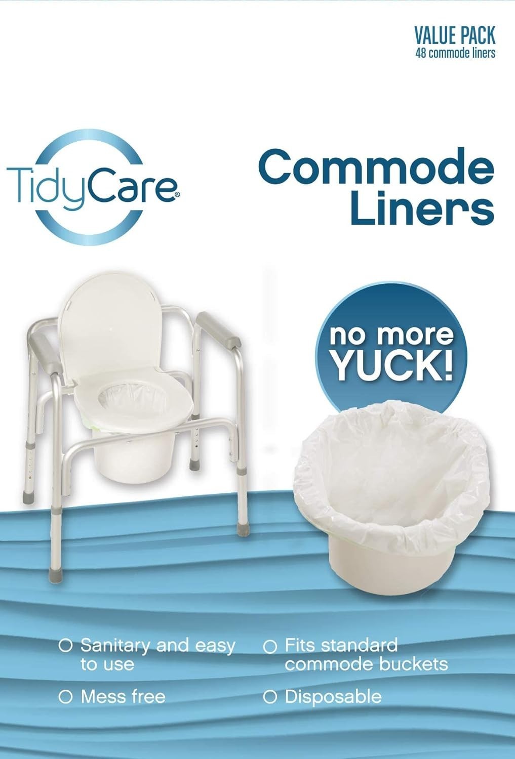Easy-to-Use 48 Disposable Toilet Liners for Bedside Commode – Hygiene Guaranteed