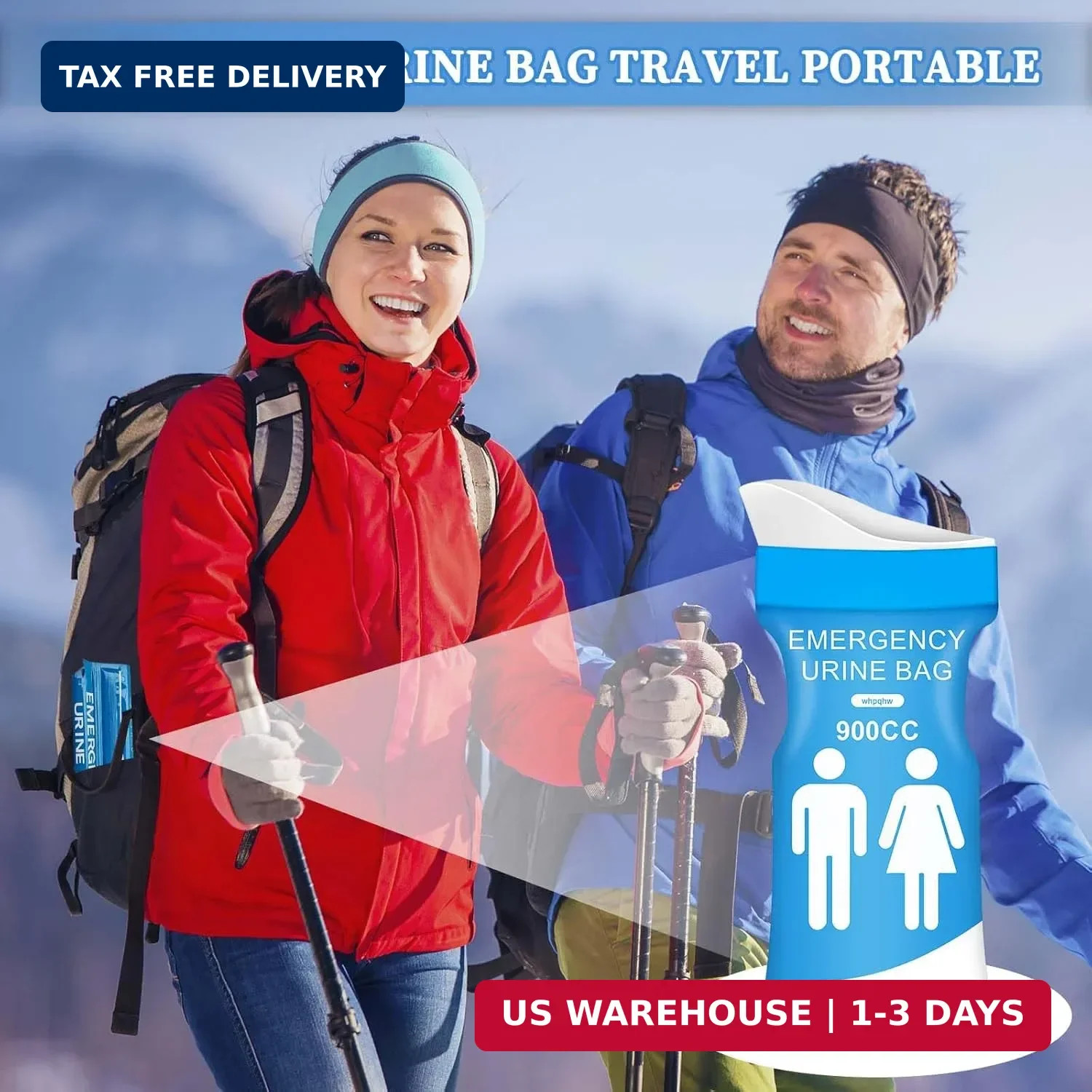 12 PCS Disposable Urine Bags,900ML Pee Bags for Travel for Women and Men, Portab