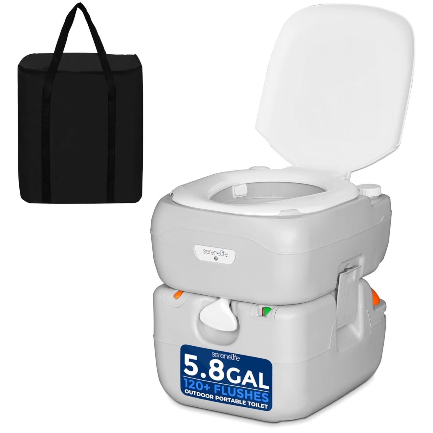 Portable Toilet for Camping – 120+ Flushes, Level Indicator