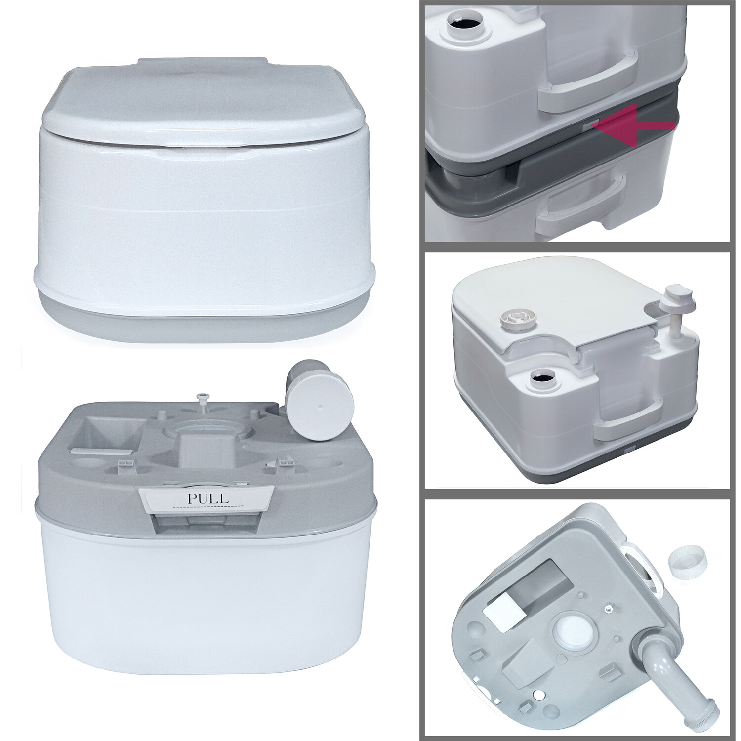 Portable Toilet 24L 6 Gallon Flush Travel Camping Outdoor/Indoor Commode Potty