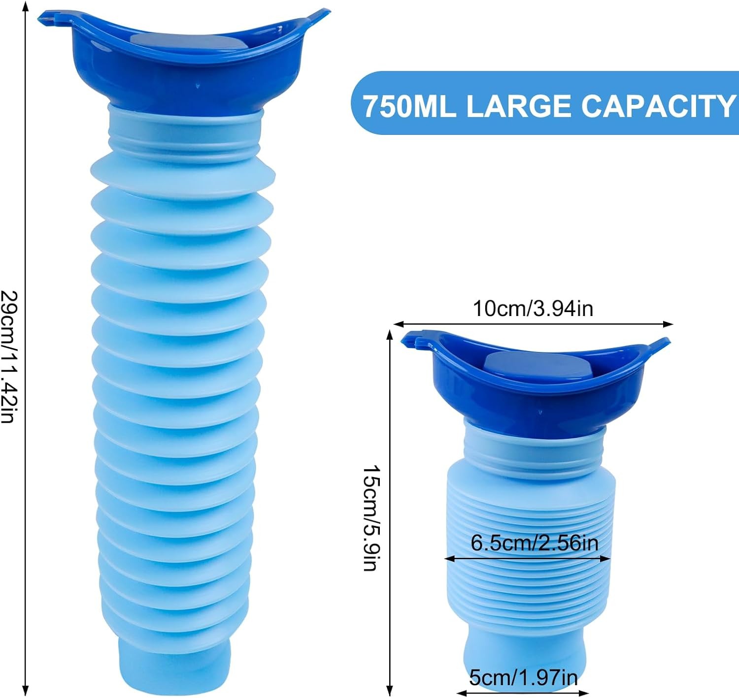 1x Portable Urinal Potty Bottle for Men and Women 750ML for Travel and Camping