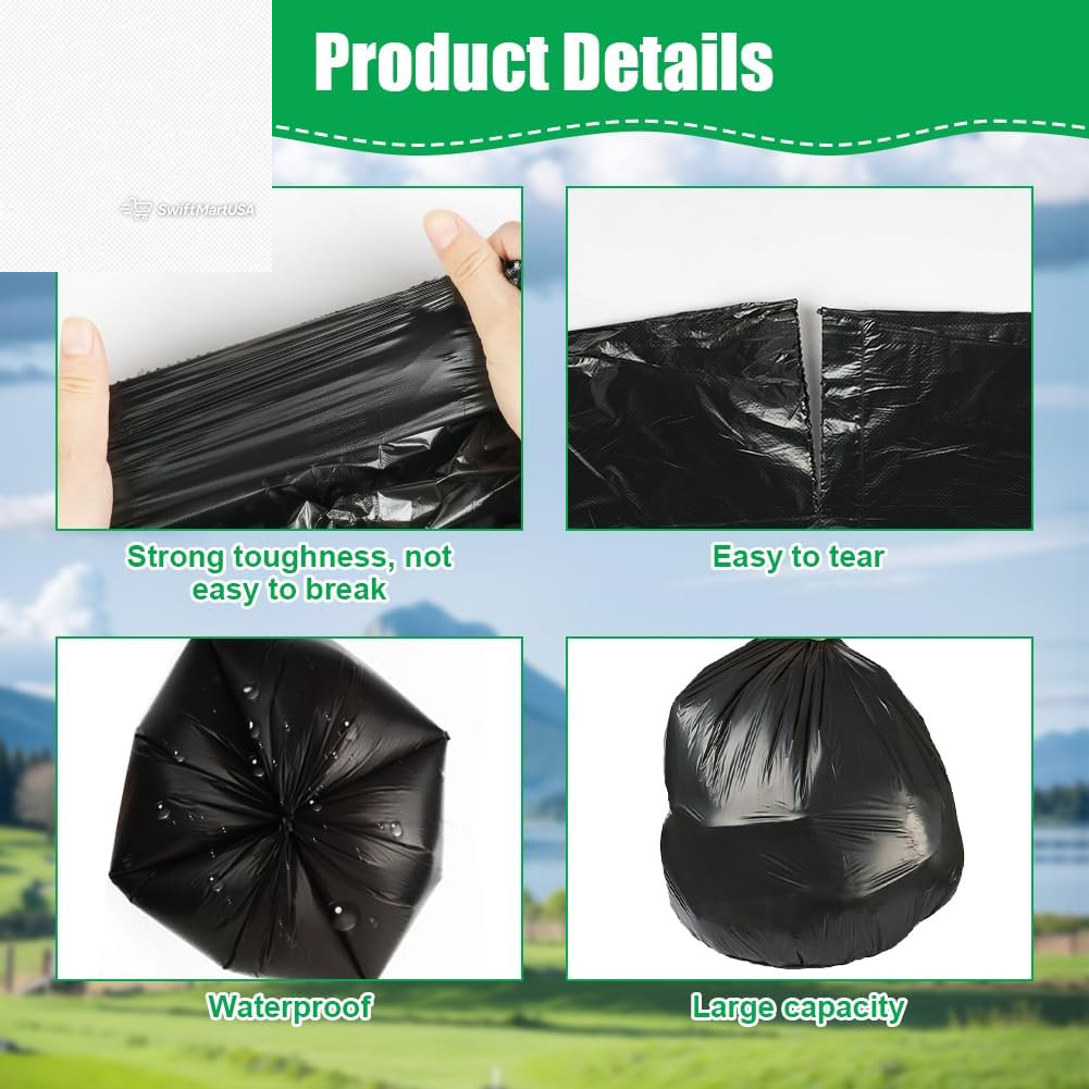 120 Pack Portable Camping Toilet Bags Camp Potty Liner Waste Bags Thickened 6Rol