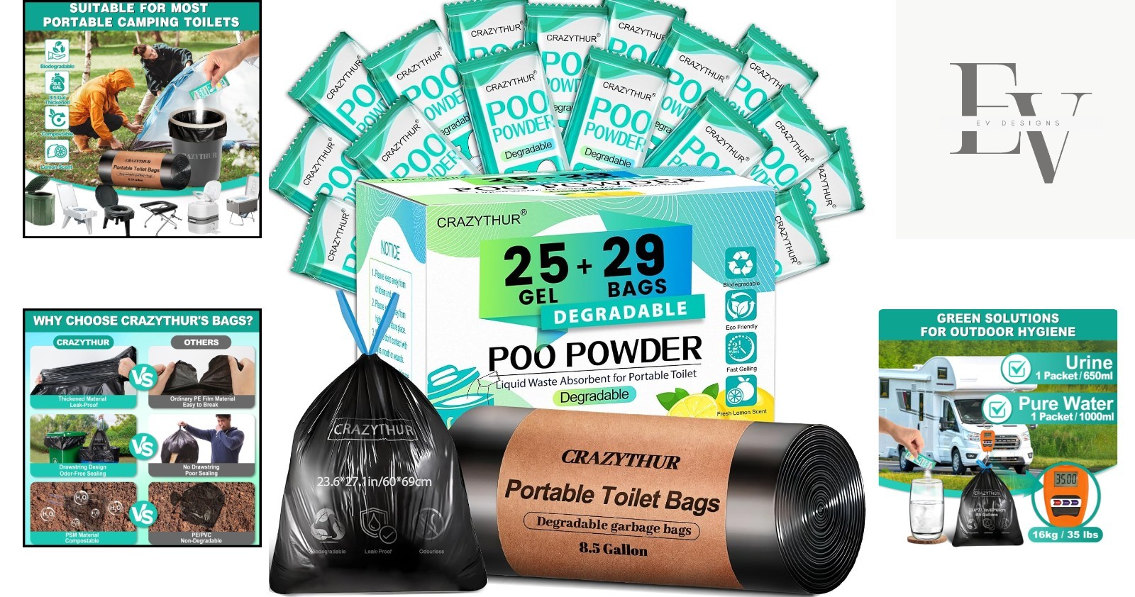 Multi-Purpose Biodegradable Toilet Gel – Perfect for Camping & RV Adventures