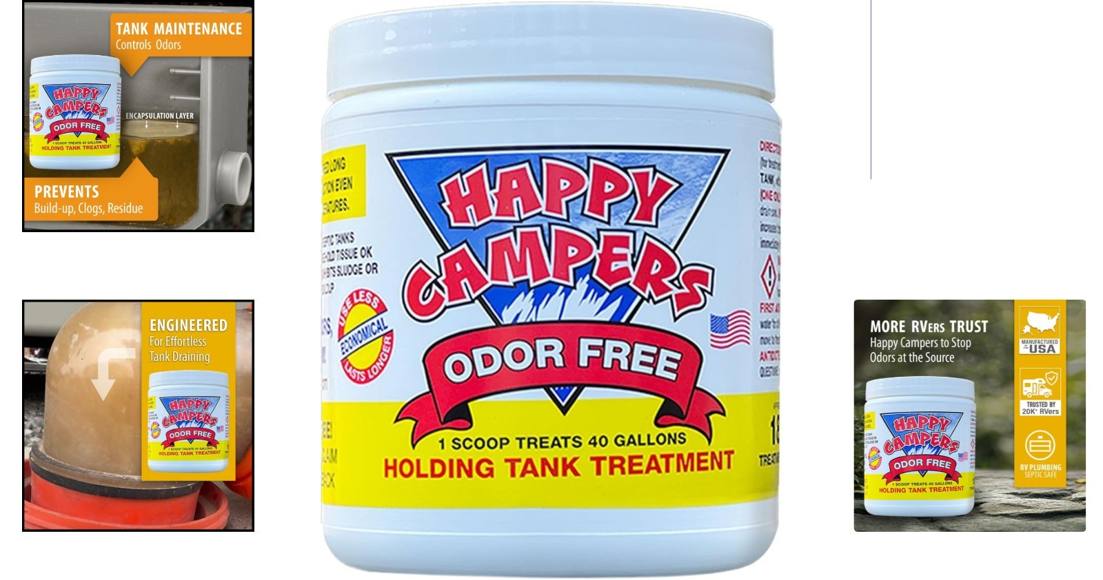 Long-Lasting RV Holding Tank Treatment – Mineral-Based Odor Control, 18 Ounce