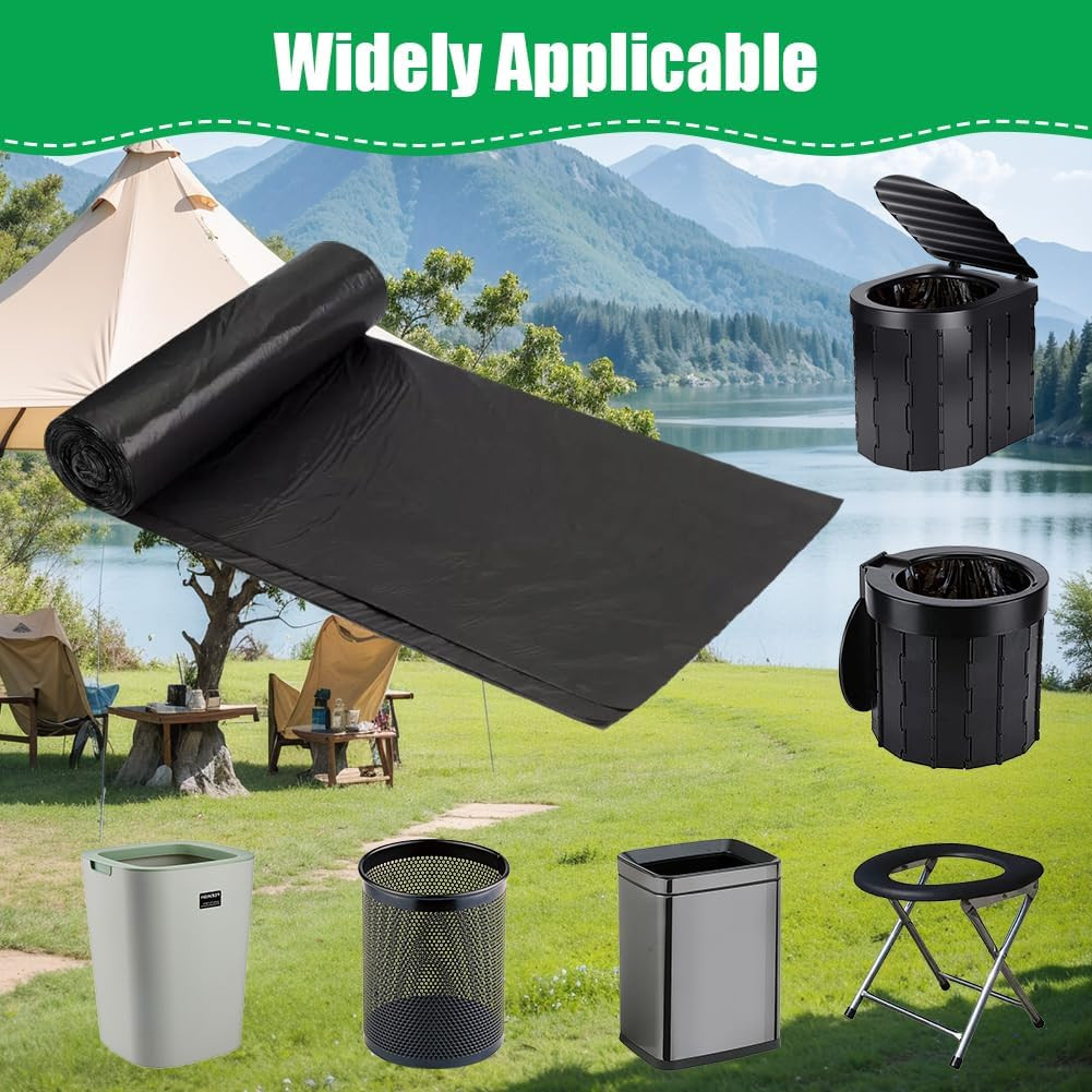120 Pack Camping Toilet Bags 30L Heavy Duty Portable Waste Liners Black
