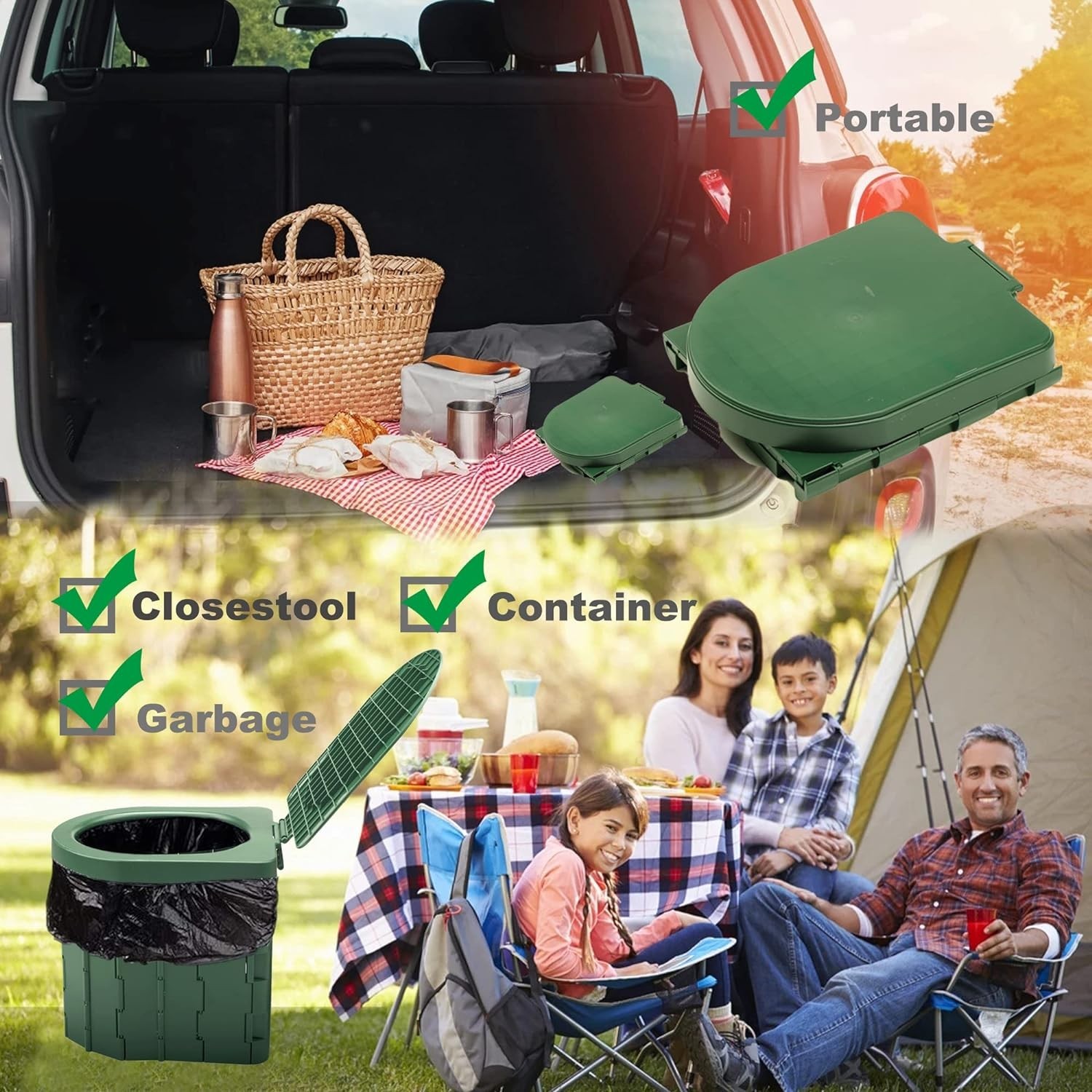 Durable Foldable Potty for Road Trips and Camping – Comfort & Hygiene On-the-Go