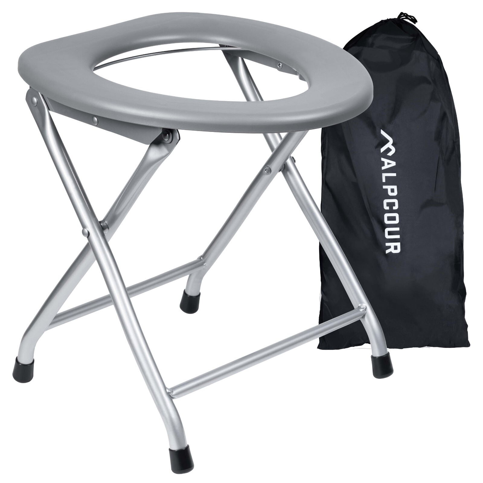Alpcour Foldable Camping Toilet with Storage Bag – Compact Toilet for RV & Boat