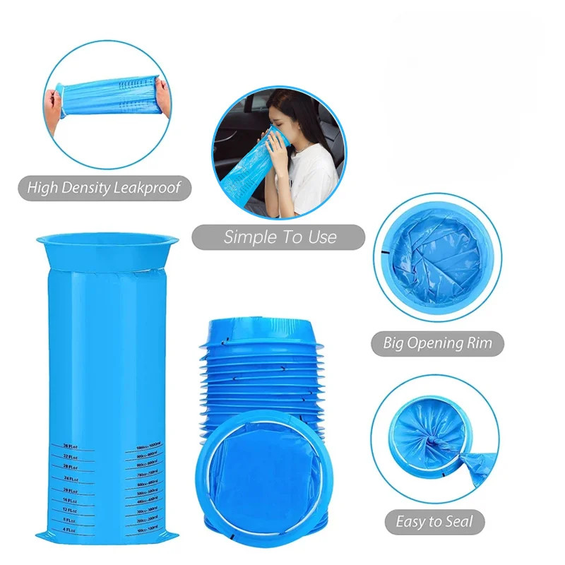 5-50Pcs 1000ML Portable Disposable Travel Car Airplane Motion Sickness Nausea Vo