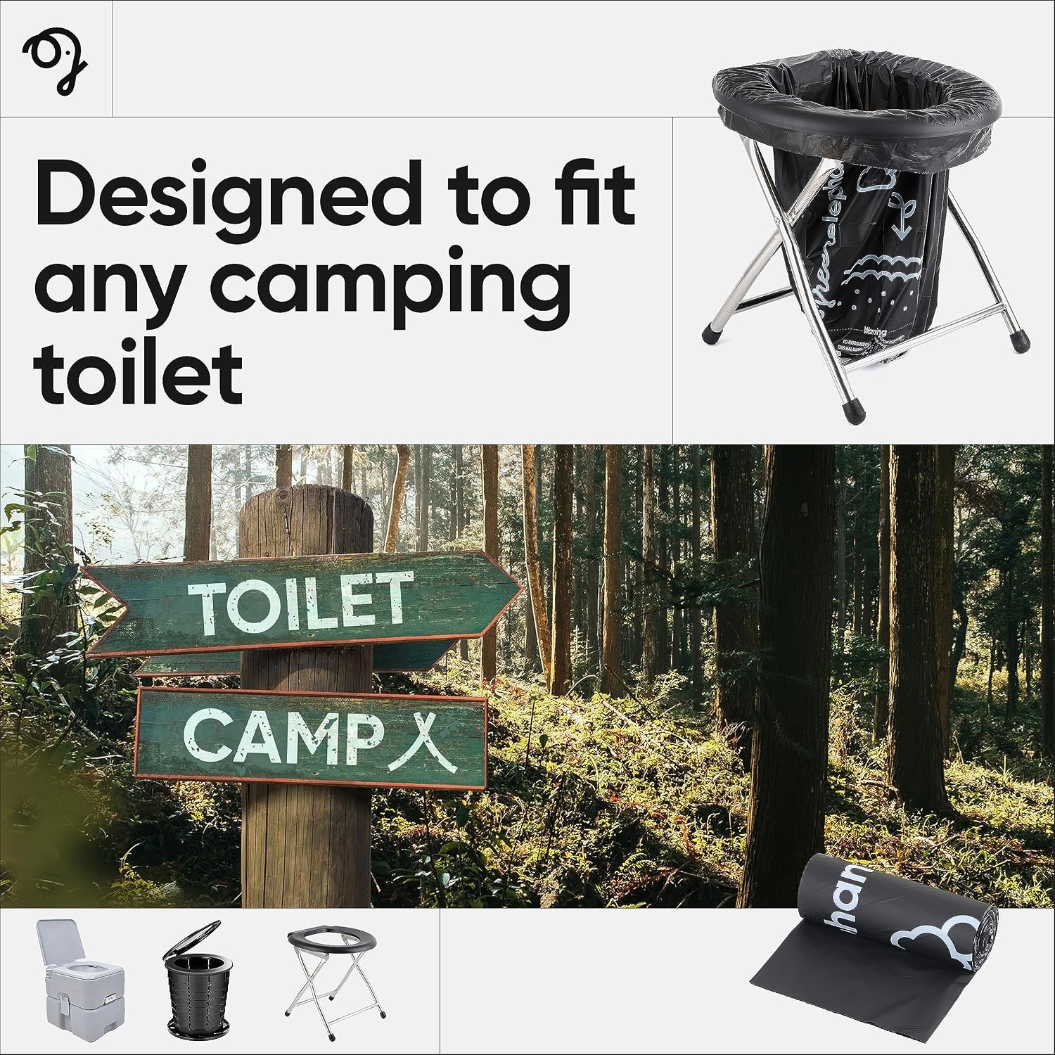 Unscented Biodegradable Toilet Liners – 15 Pack for Outdoor Camping & Hiking Use