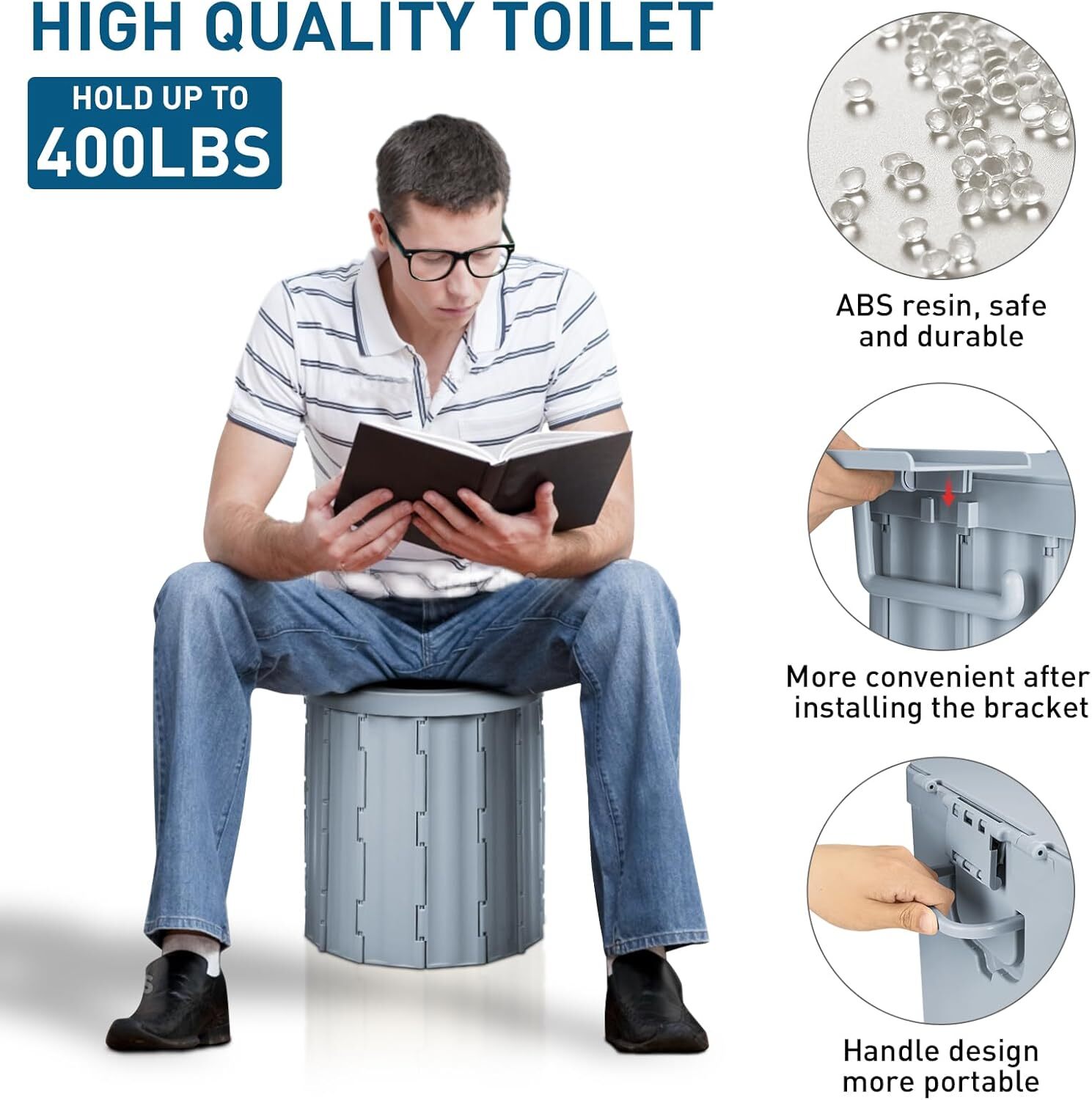 Portable Potty Toilet with Pop-Up Privacy Tent Outdoor Camping Travel Mobile US
